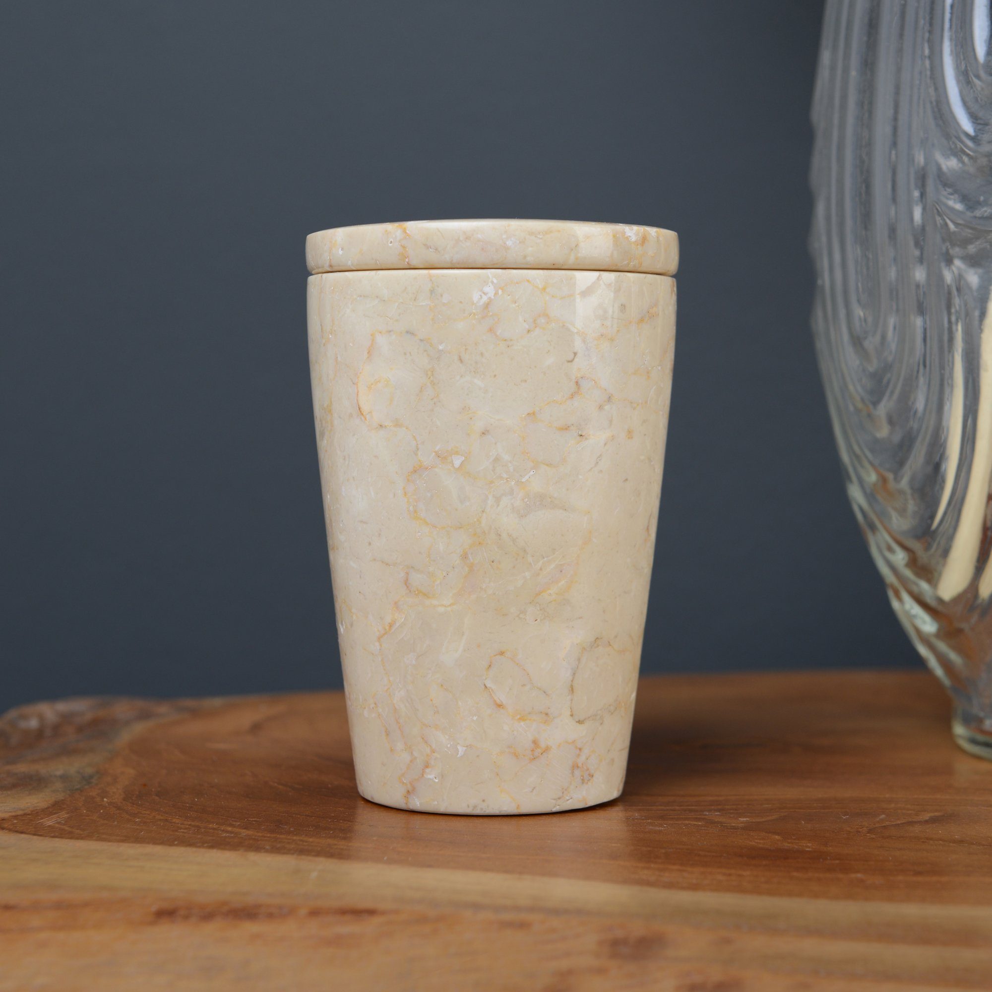 wohnfreuden Aufbewahrungsdose Marmor Aufbewahrungsdose mit Deckel creme