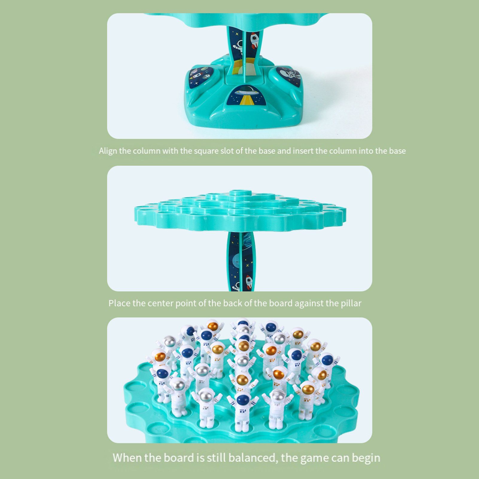 (Astronauten-Design-Erleuchtungspuzzle), Game Rutaqian Lernspielzeug Geburtstagsgeschenke Spiele Vorschulalter, Für Balancing , Tree im und Reisespielzeug Blau Kinder