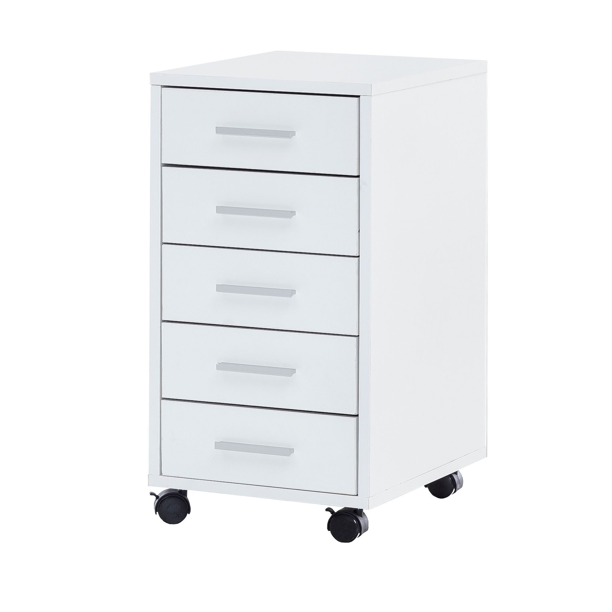 Rollcontainer Rollcontainer Weiß 33 x 63 x 38 cm Holz Schubladenschrank
