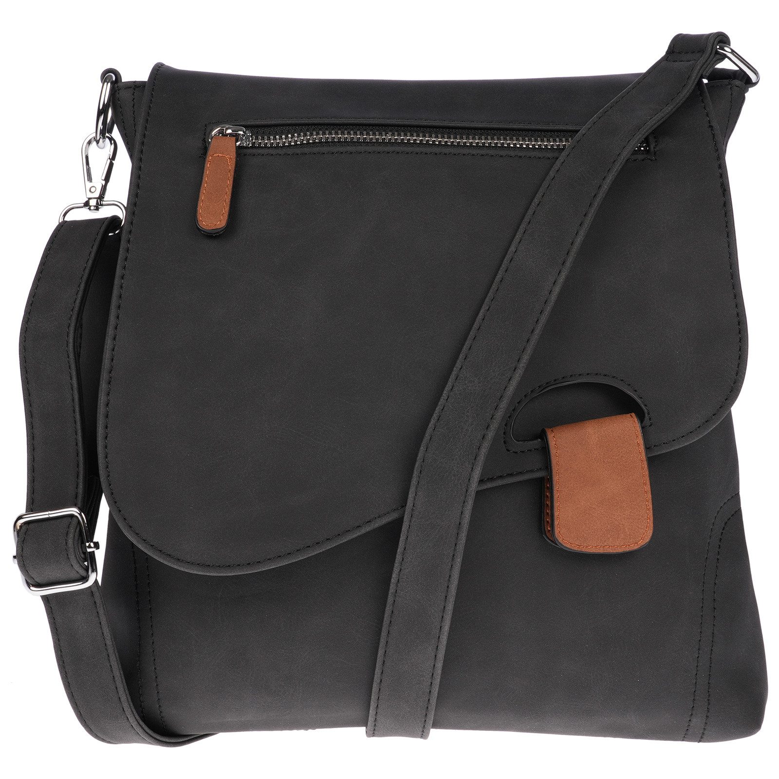 Christian Wippermann Umhängetasche Große Damen Tasche Umhängetasche Leder Optik, Crossover Leder Optik