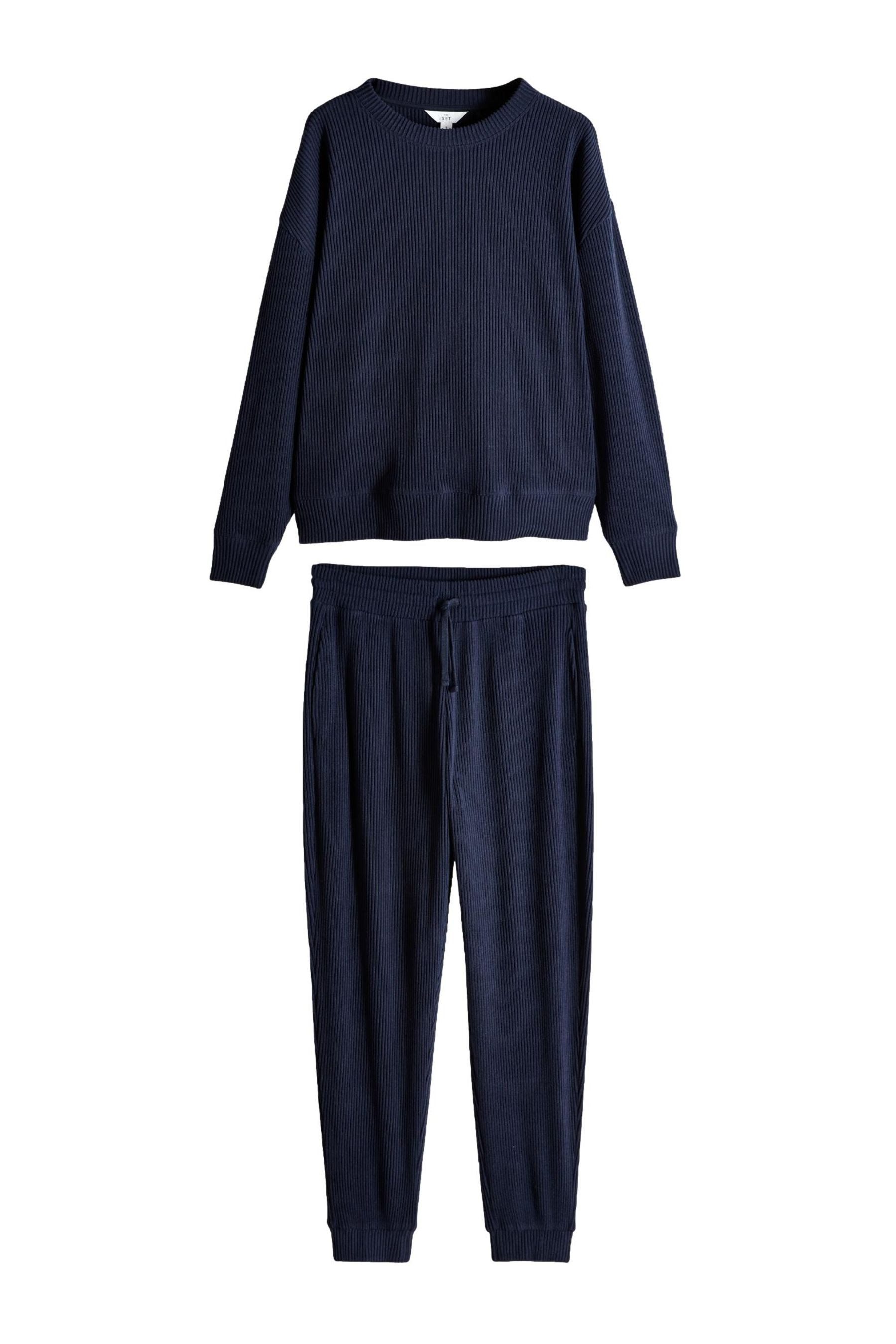 The Set Loungeanzug The Set geripptes Lounge-Set, Sweatshirt + Jogger (2 tlg)