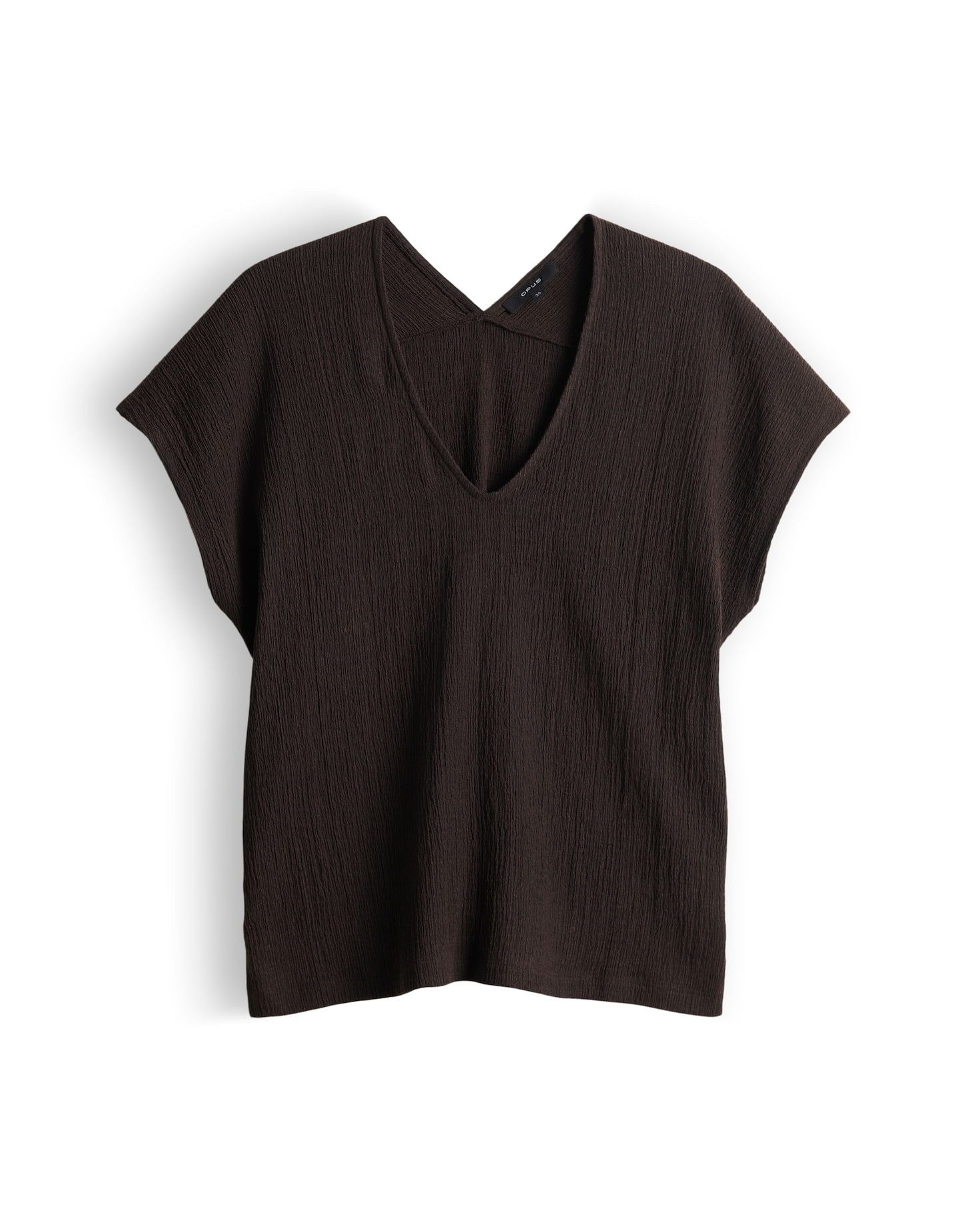 OPUS Kurzarmshirt Sirukus Structure Boxy Fit mit Crash Effekt fließender Fall. Perfekt für moderne, feminine Looks