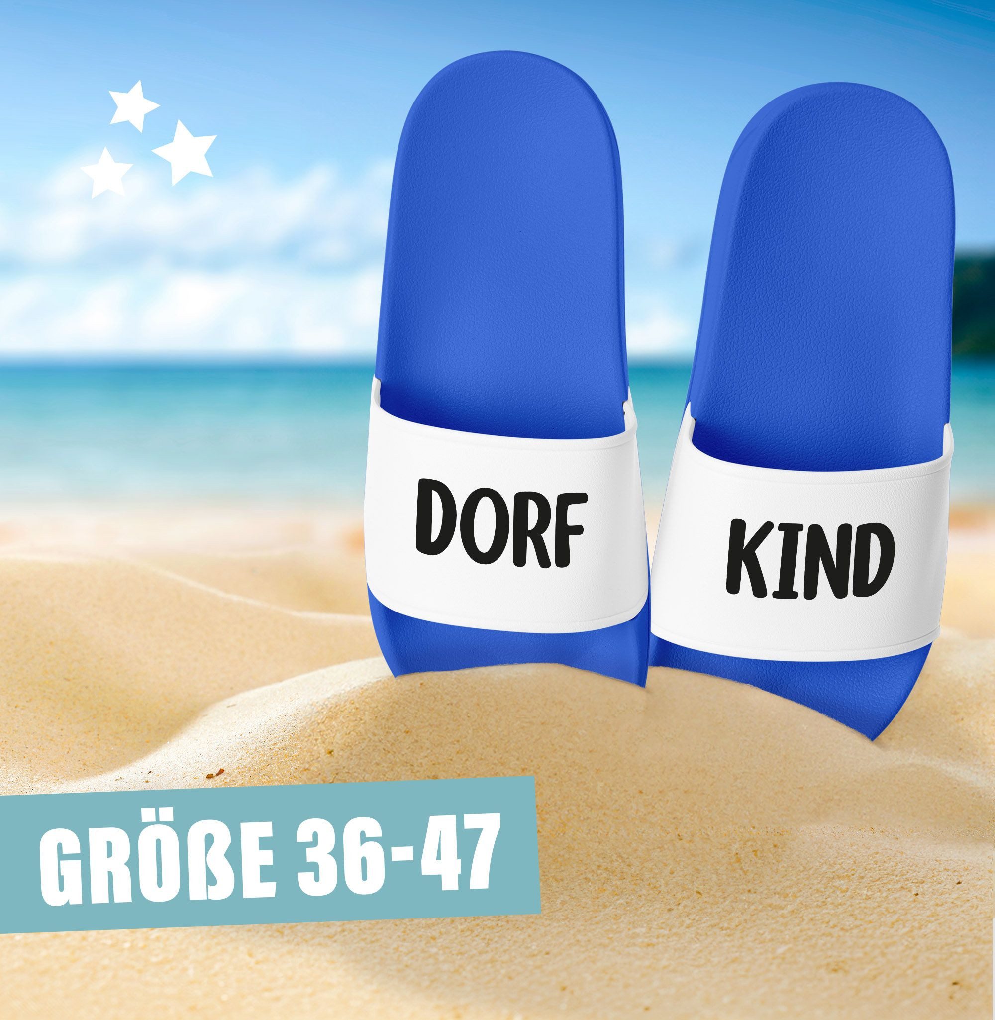 MoonWorks Badeschlappen Badelatschen Unisex Slides mit Aufdruck für Badesandale – Bild 3 von 5