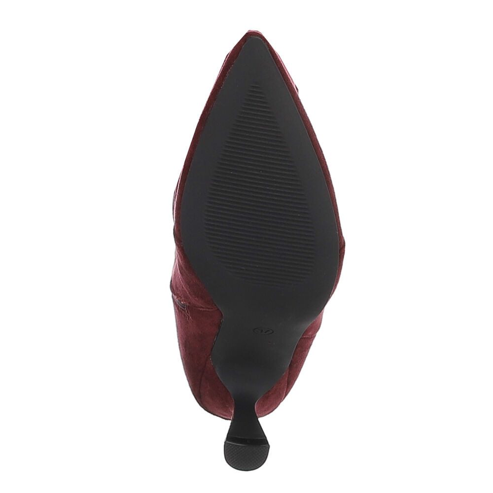 Ital-Design Elegante knöchelhohe Stiefel für Damen, vielseitig und komfortabel Overkneestiefel (90726790) Pfennig-/Stilettoabsatz Stiefel in Weinrot