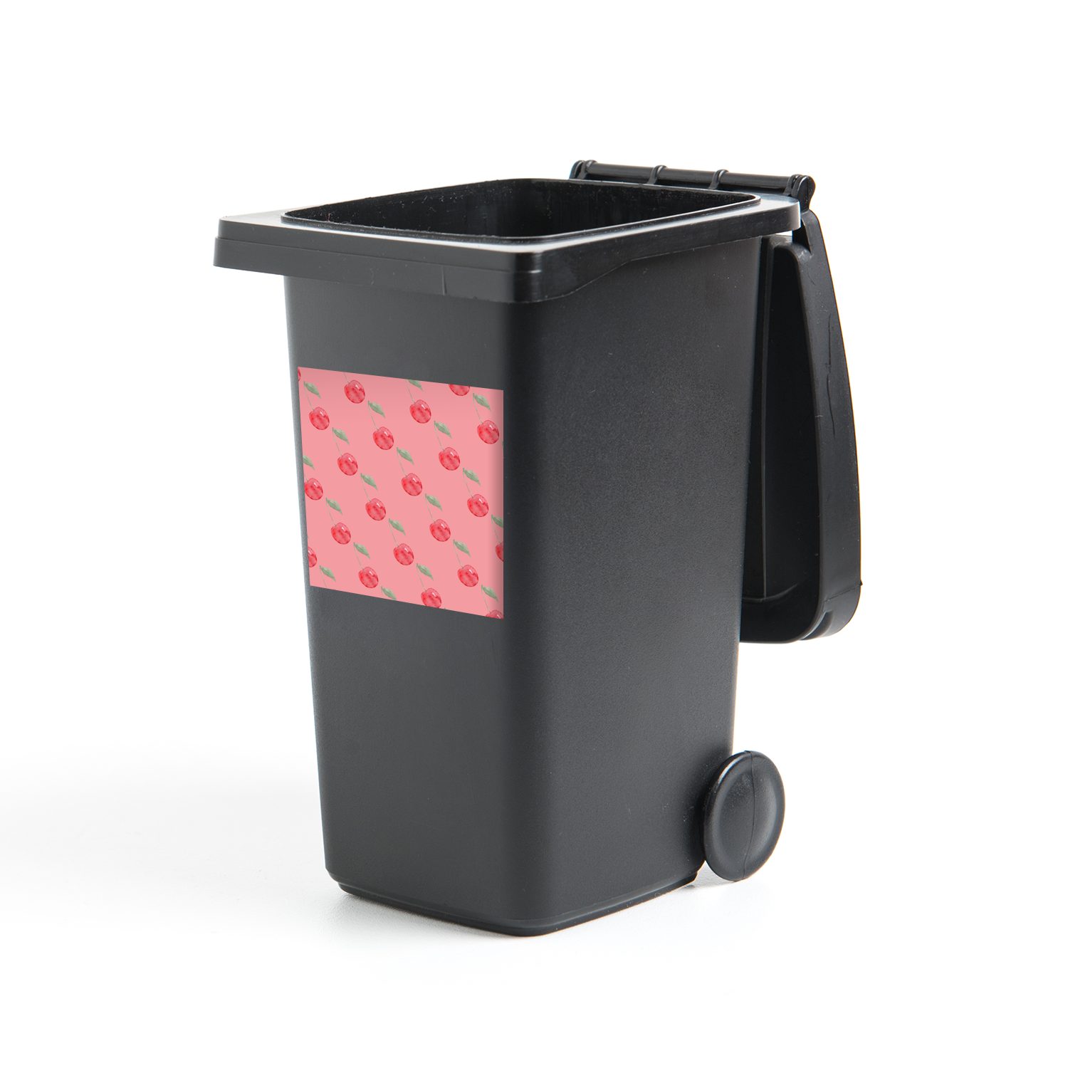 Rosa MuchoWow Kirschen Sticker, Container, Mülltonne, St), Abfalbehälter (1 Wandsticker Aquarell - Mülleimer-aufkleber, -