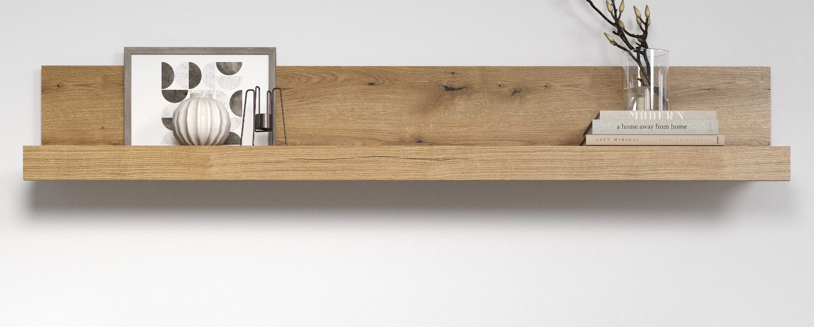 Furn.Design Wandregal Tralee, Wandboard in Eiche Dekor, Breite 180 cm