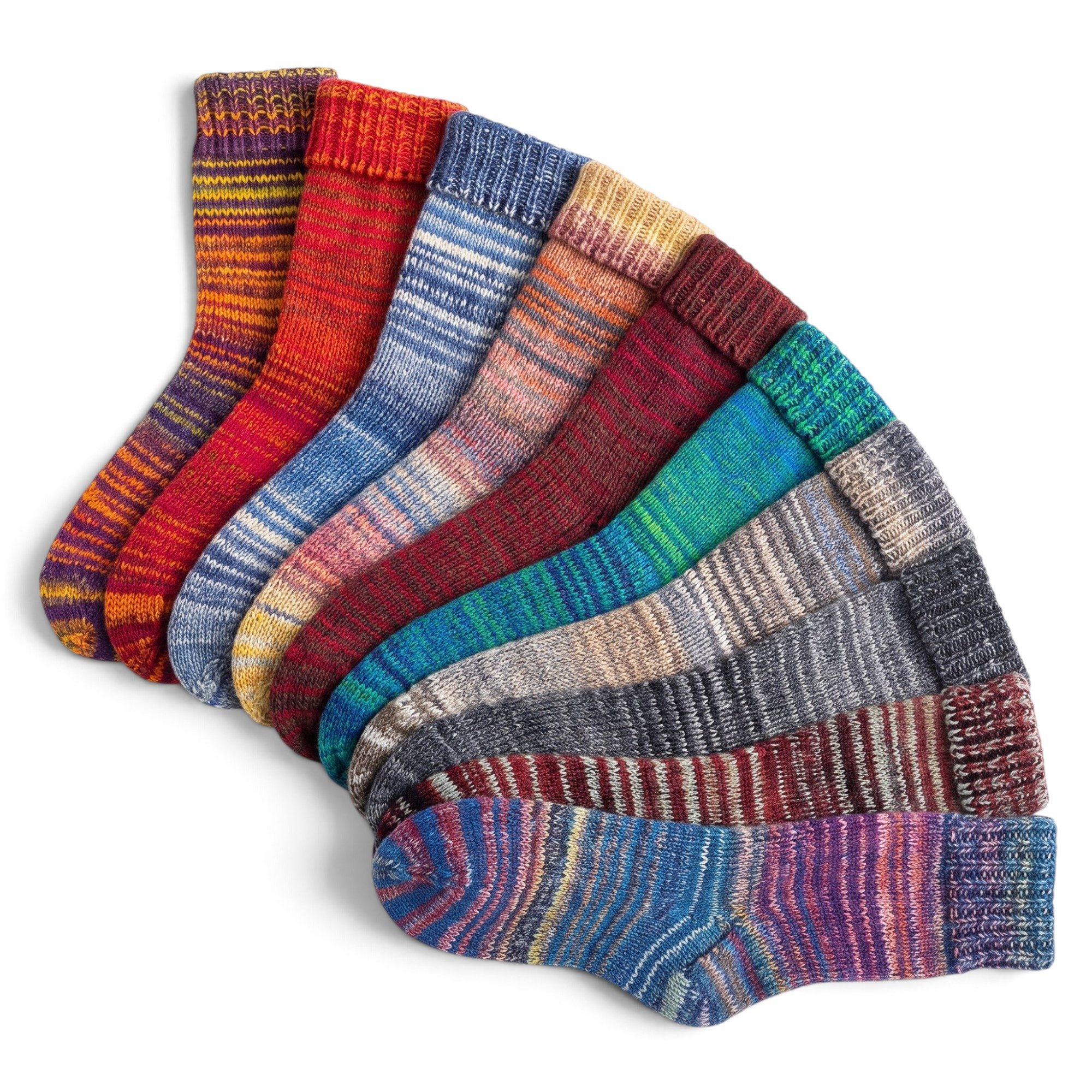 Black Snake Kuschelsocken Im Strickoptik-Look mit buntem Farbverlaufsgarn und weichem Schaftbund (Vorteilspack, 2-Paar, Bunt 35/38) Jedes Paar ein Unikat dank hochwertigem Farbwechselgarn und Wollanteil