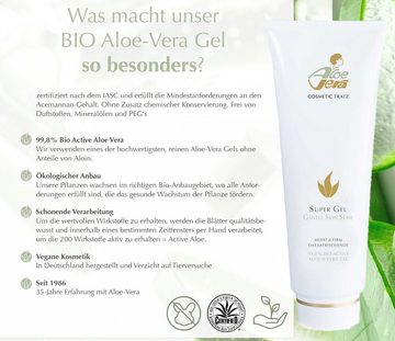Aloe Vera Cosmetic Tratz Gesichtsgel Super Gel GENTLE SKIN 99,8% Bio Active Aloe Vera, 1-tlg., Frei von Duftstoffen, Mineralölen, Parabenen und PEG’s - Made in Germany