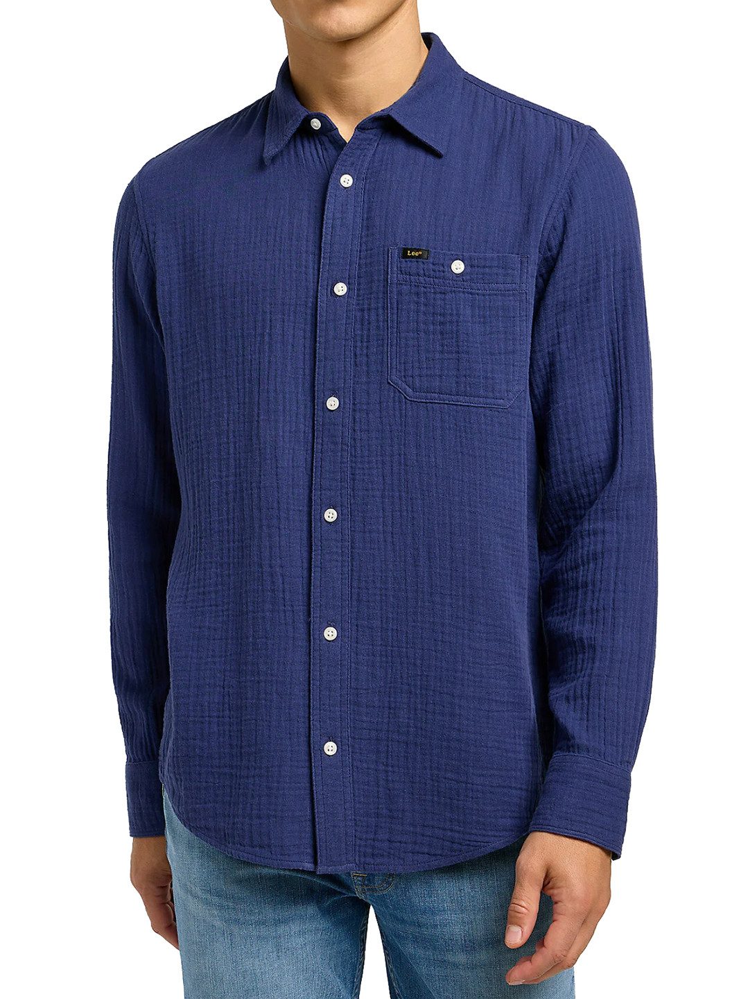 Lee® Langarmhemd Regular Fit Strukturiert - Leesure Shirt Medieval Blue