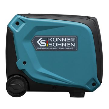 Könner & Söhnen Stromerzeuger KS 4000iE S ATS, 4,00 in kW, (eingebautes ATS-System. Schallgedämmtes Gehäuse (66 dB Lpa 7 m), 1-tlg., 2x Schuko 230V, LED-Anzeige ECO-Modus), Kupferwicklungen, Kurzschluss- und Überlastschutz, EURO 5 Motor