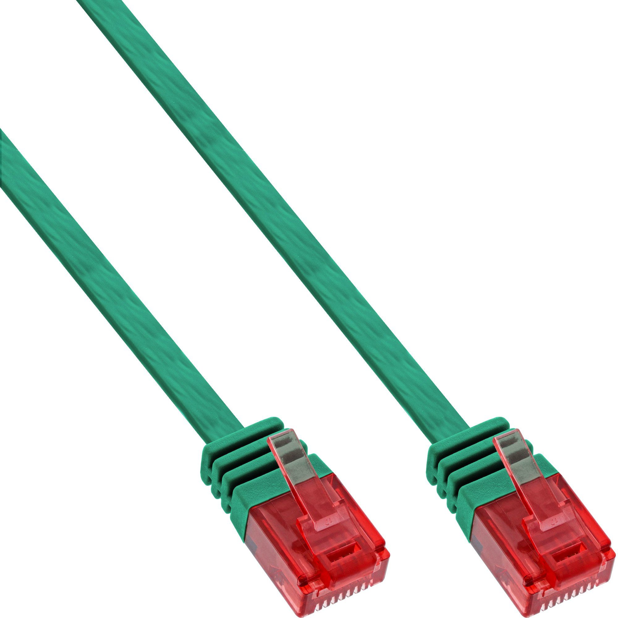 InLine® Patchkabel flach, U/UTP, Cat.6, grün, 5m LAN-Kabel