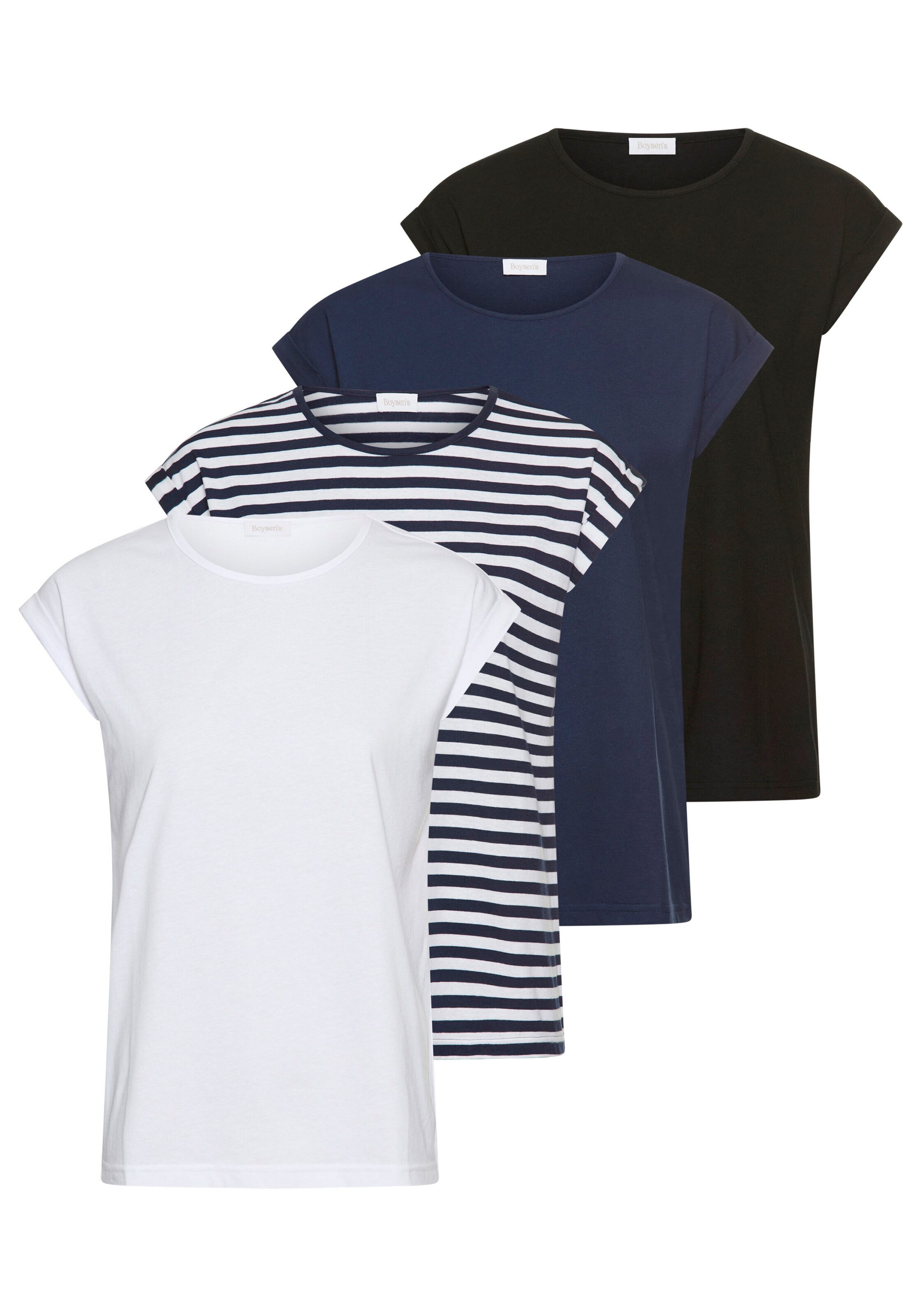 Boysen's T-Shirt (Packung) Kurzarm, basic, Rundhalsausschnitt günstig online kaufen