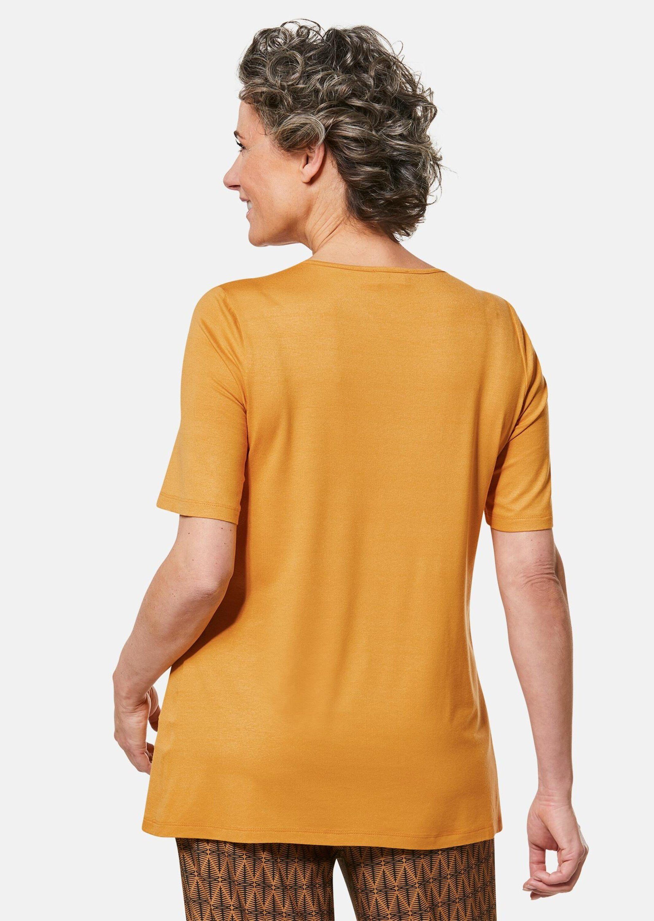 GOLDNER T-Shirt Zeitloses Shirt mit modernem Raffdetail