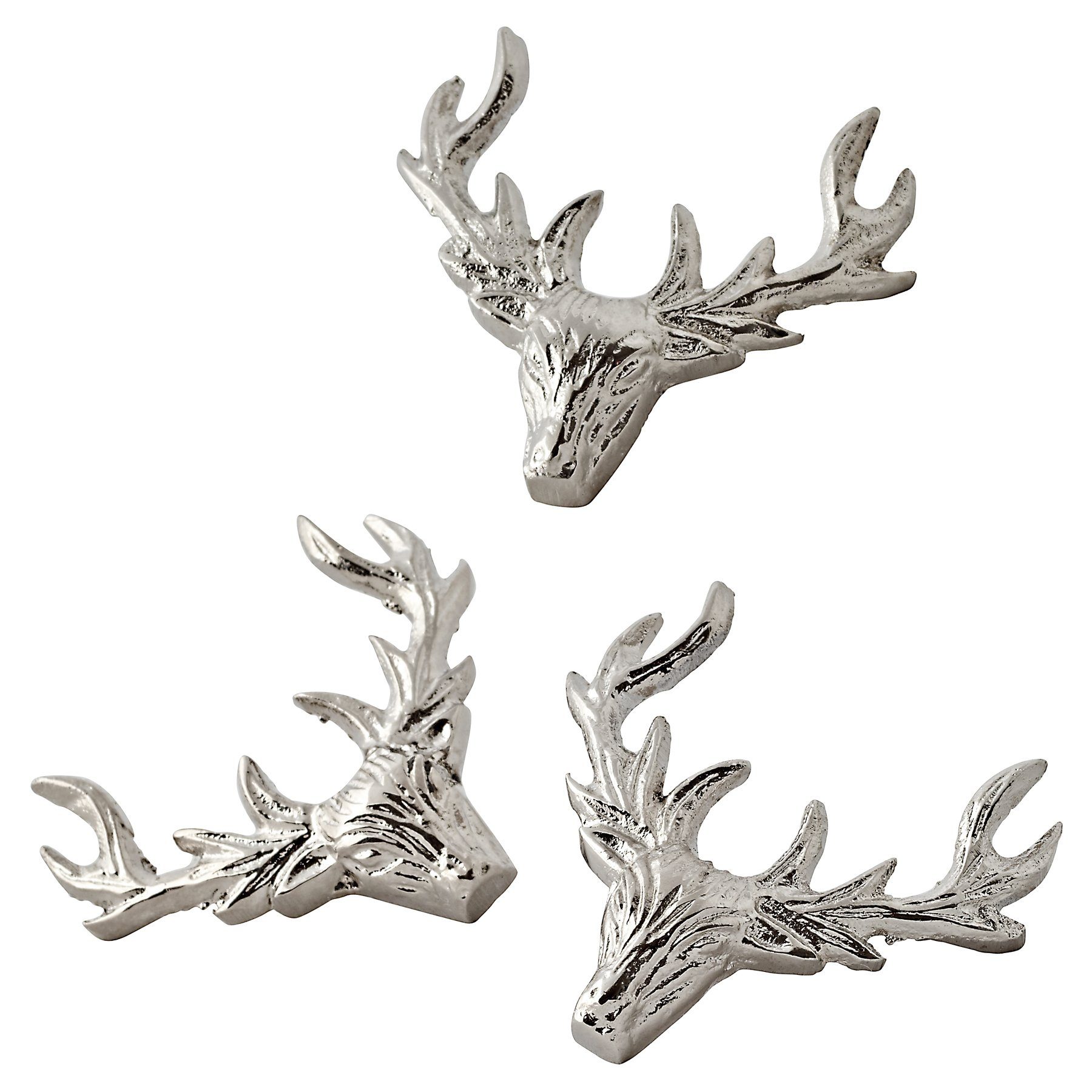 EDZARD Kerzenständer Kerzenstecker Elch, 3er-Set Kerzenpin für Stumpenkerzen, Deko-Stecker, vernickelt