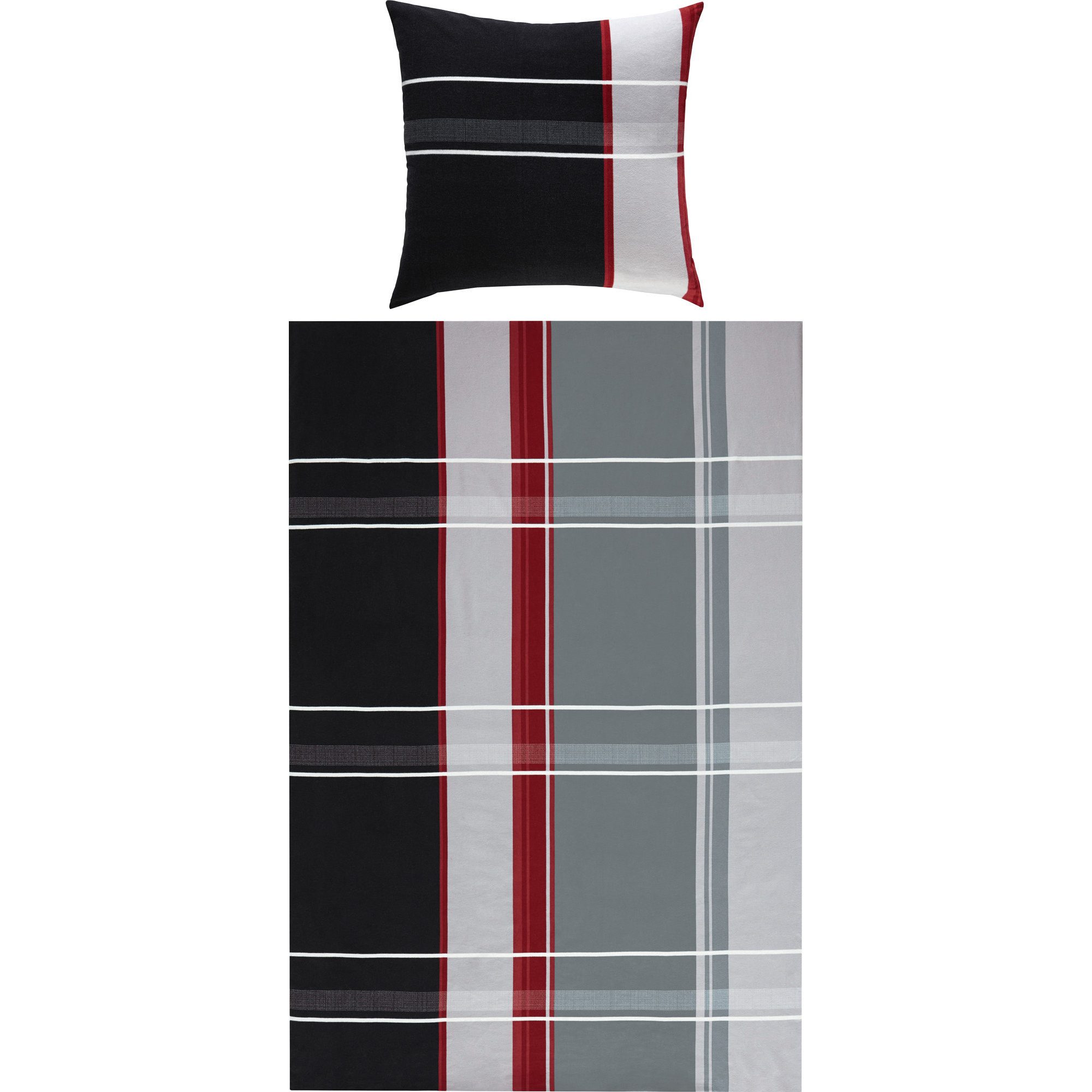 Erwin Müller Bettwäsche Bettwäsche Sparpaket 4-teilig, Biber, Streifen günstig online kaufen