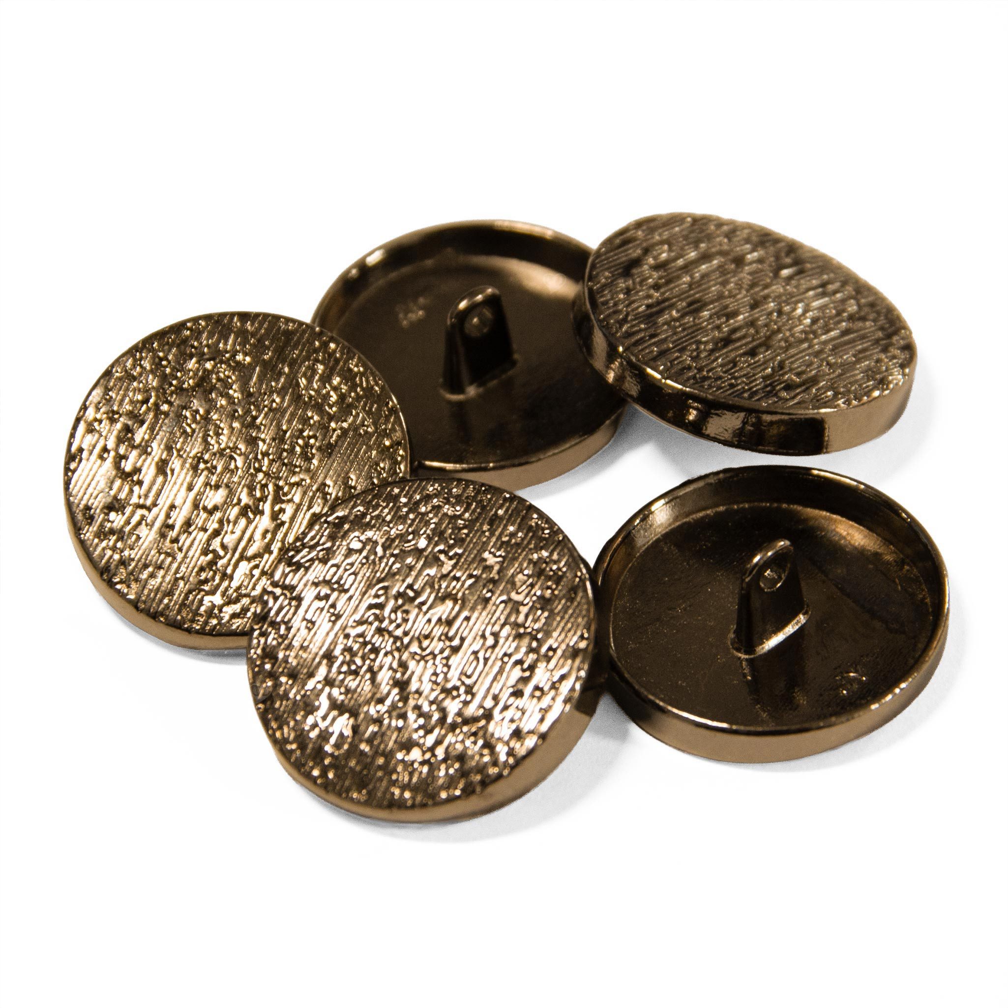 maDDma Knopf 5 Metallknöpfe Ösenknopf rund Größen Farbwahl - für z.B. Jacke Mantel, 22.6mm