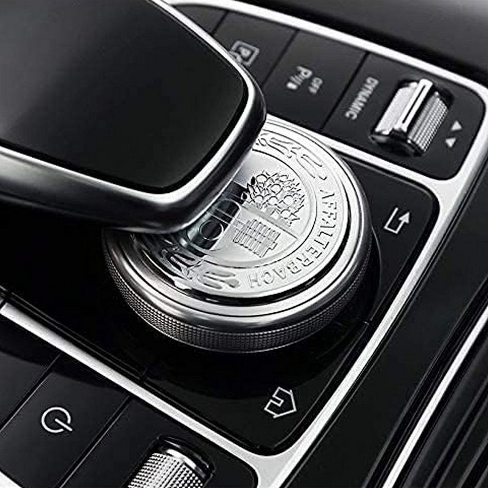 götäzer Zierleisten-Aufkleber Mercedes-Benz Multimedia-Bedienknopfabdeckung  mit Logo-Aufkleber, Metallmodifikation,kompatibel mit der Benz AMG ABE CLA  GLE ML GL