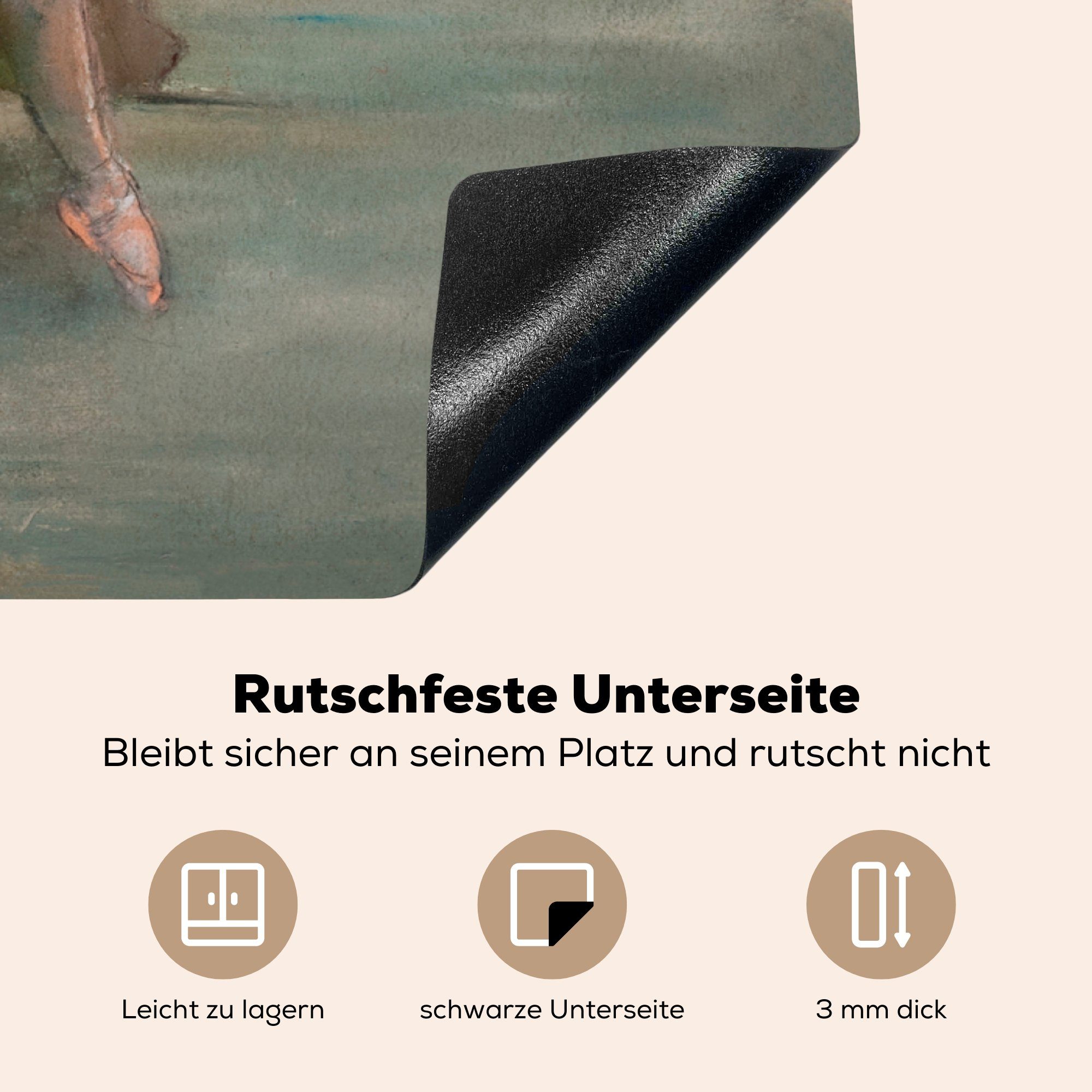 Arbeitsplatte küche - (1 Herdblende-/Abdeckplatte Edgar Degas, für cm, 78x78 Ballett-Tänzerinnen Vinyl, tlg), Gemälde von MuchoWow Ceranfeldabdeckung,