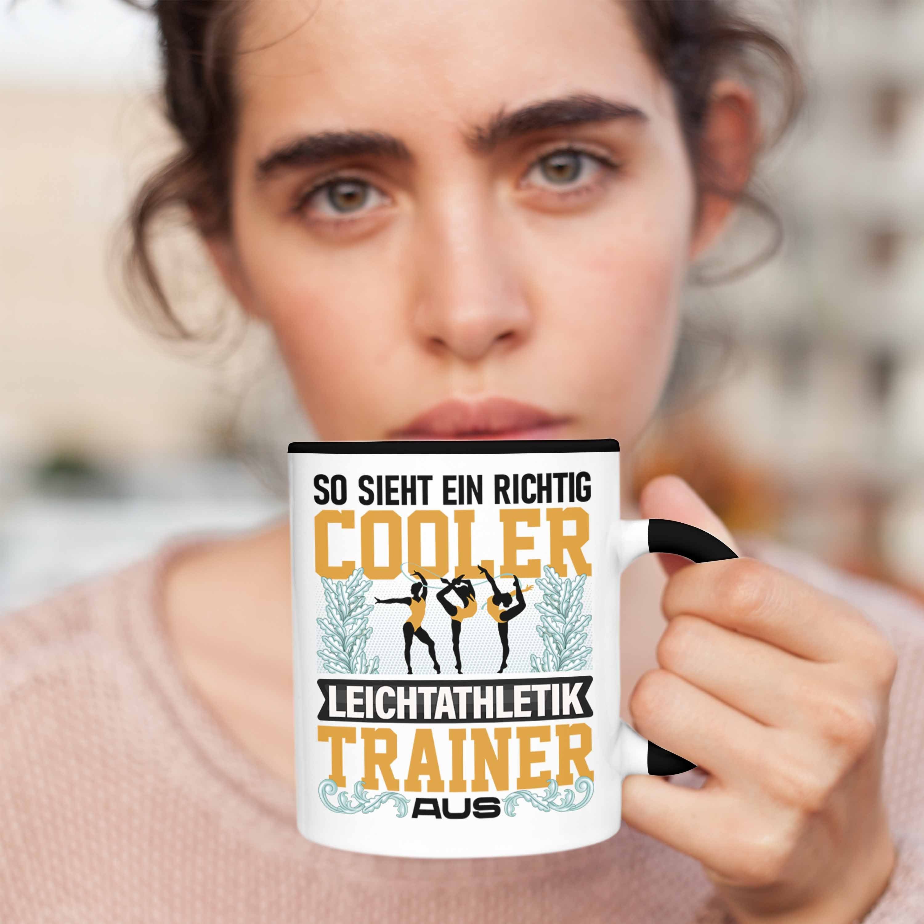 Schwarz Lustiger Leichtathletik Trendation Geschenk Tasse Geshenkidee Tasse Spruch Trainer