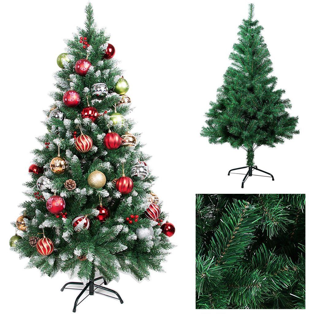 SunJas Künstlicher Weihnachtsbaum XM-3-9, 120cm-180cm Weihnachtsbäume Tannenbaum mit Ständer Christbaum grün