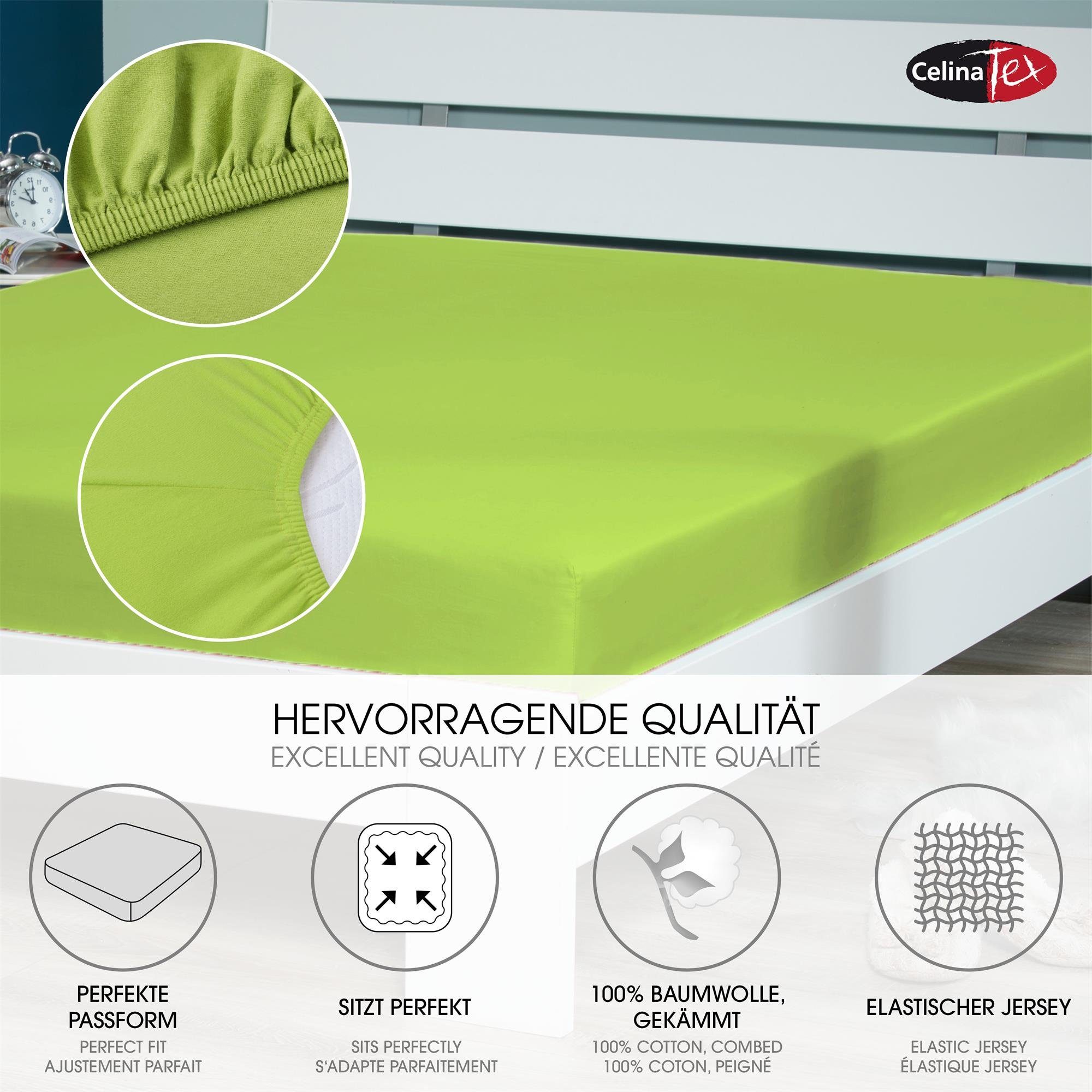 CelinaTex Spannbettlaken Lucina Spannbetttuch Jersey 90x200-100x200cm günstig online kaufen