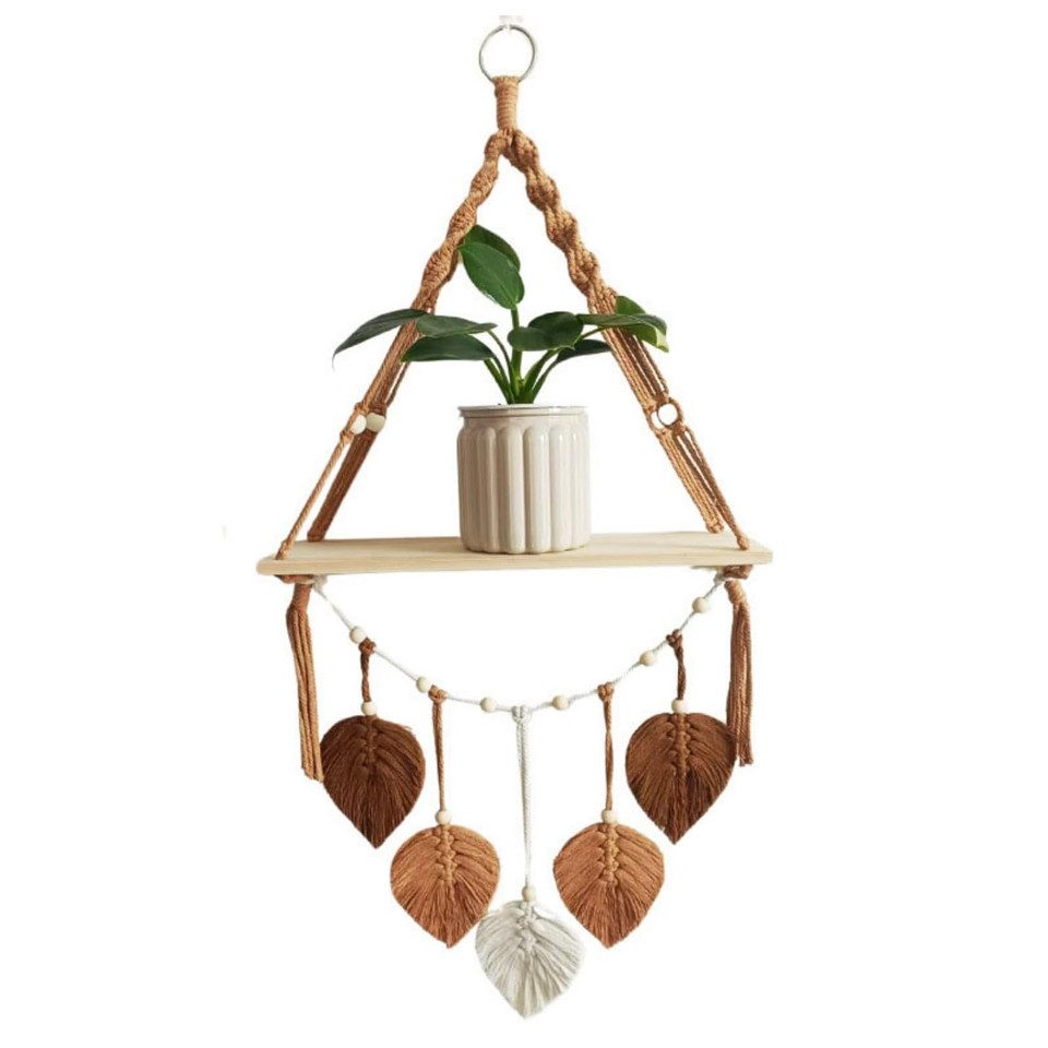 Coonoor Wanddekoobjekt Boho Makramee Holzregal & Wandbehang, Stilvolle Wand günstig online kaufen