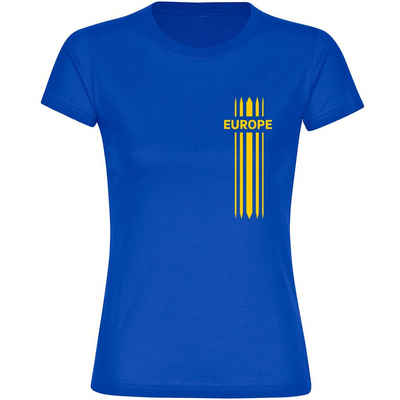 multifanshop T-Shirt Damen Europe - Streifen - Frauen