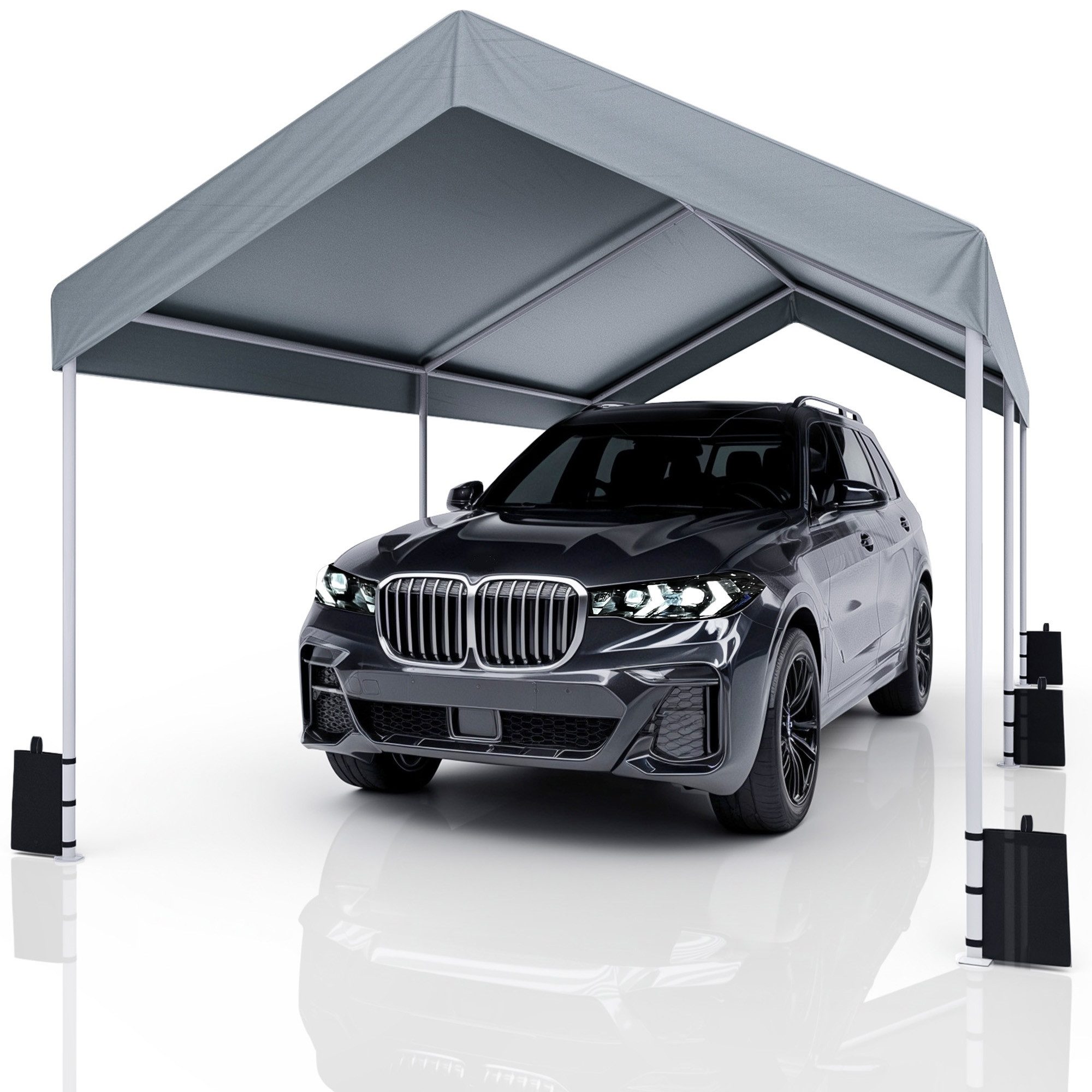 Hausright Einzelcarport 3x6M Carport Zeltgarage Carport mit Dach UV-beständig Wasserdicht, 270 cm Einfahrtshöhe, UV-beständig, wasserdicht, für Auto, LKW, SUV, Boot, Grün