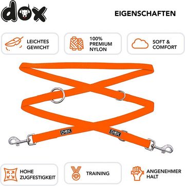 DDOXX Hundeleine Hundeleine Nylon, 3fach verstellbar, 2m, Orange