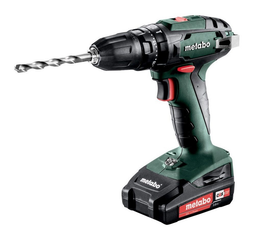 metabo Akku-Schlagbohrschrauber SB 18, 18 V, Schlagbohrmaschine 2 x 2 Ah Li-Ion im Kunststoffkoffer