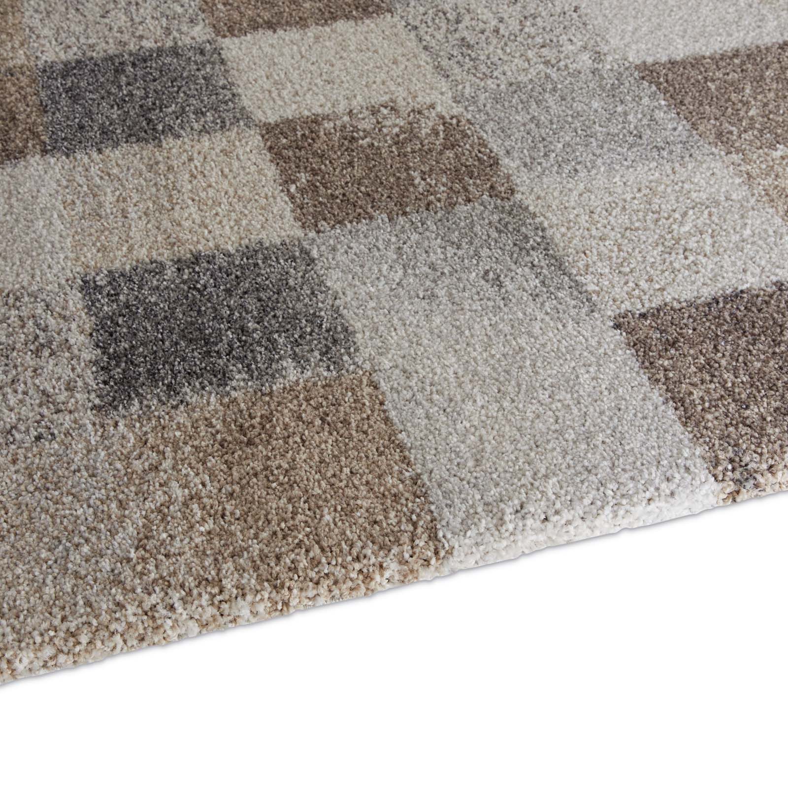 TaraCarpet Teppich Tara Carpet Berber Karo, quadratisch, Höhe: 27 mm, Moderner weicher Teppich kariert in grau und braun extra weich 200x200