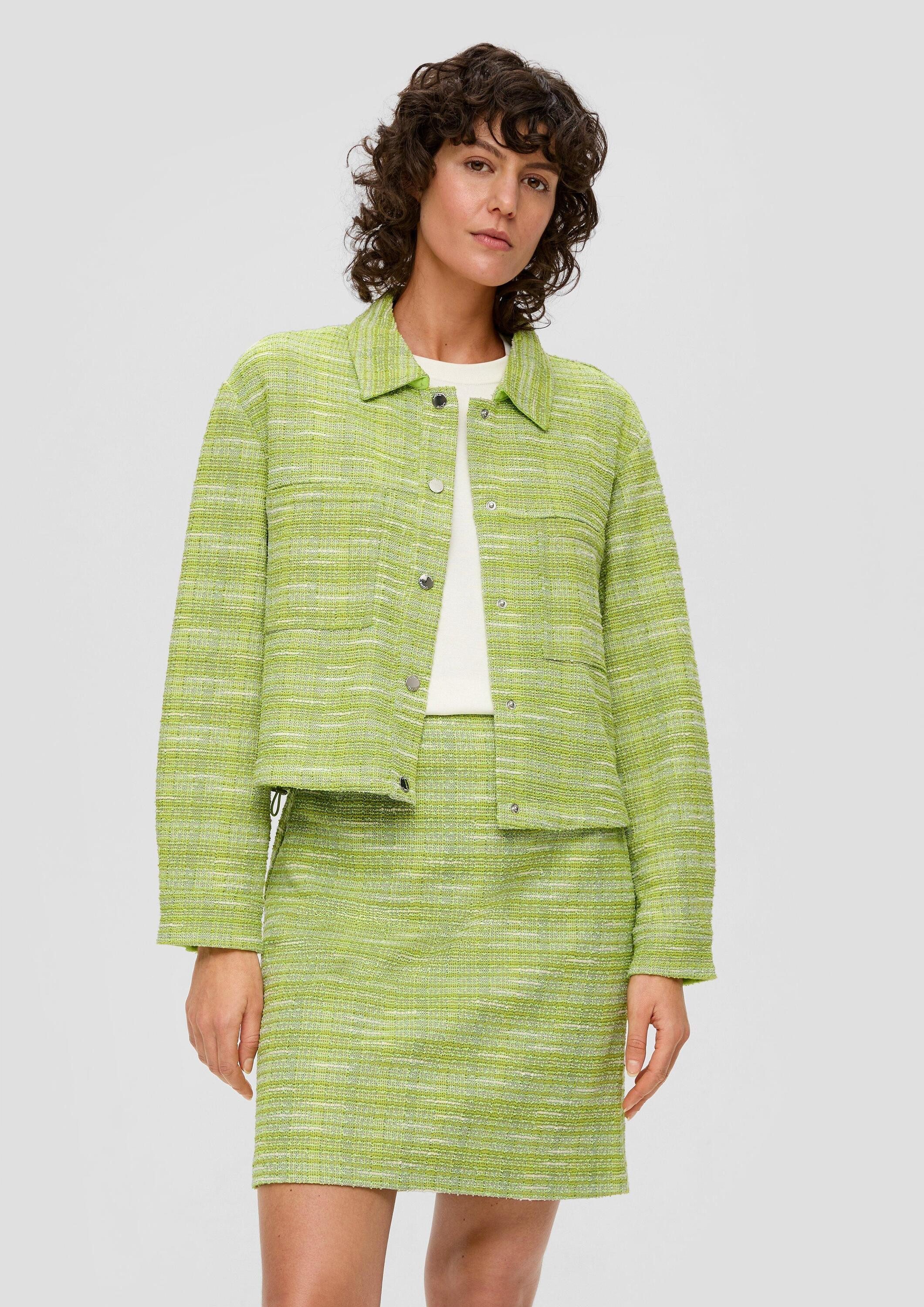 s.Oliver Funktionsjacke Indoor-Jacke Kastige Bouclé-Jacke mit Durchzugkorde günstig online kaufen