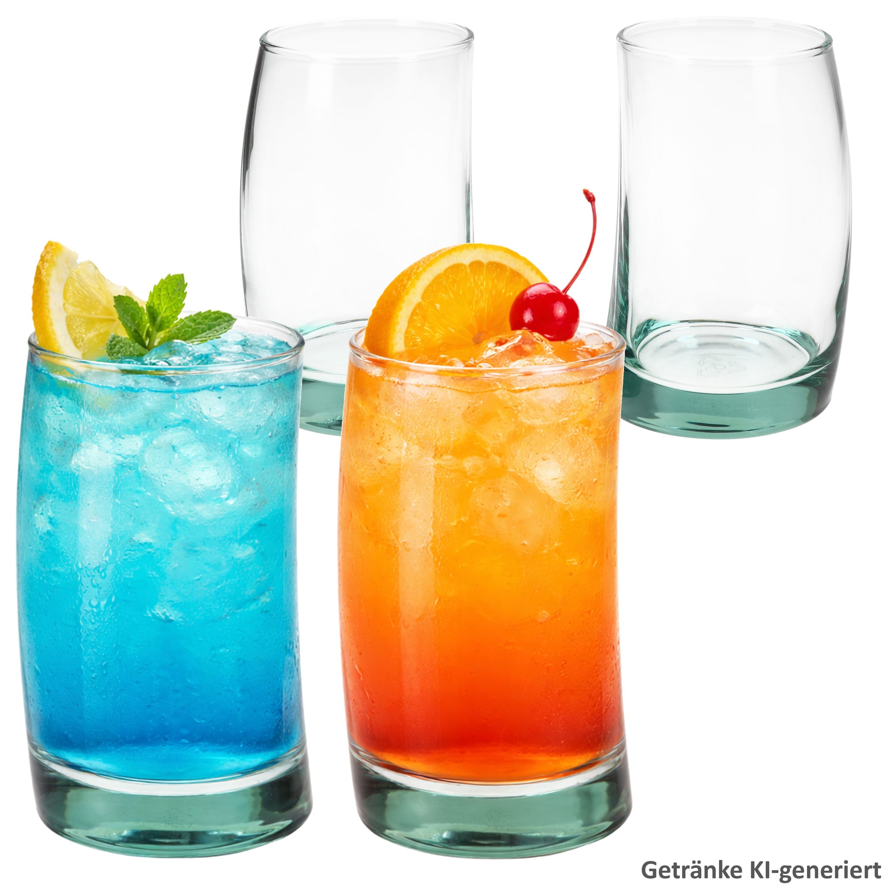MamboCat Glas MamboCat Sail 4er Set Trinkgläser 210ml Recycling-Glas Wasserglas, Glas