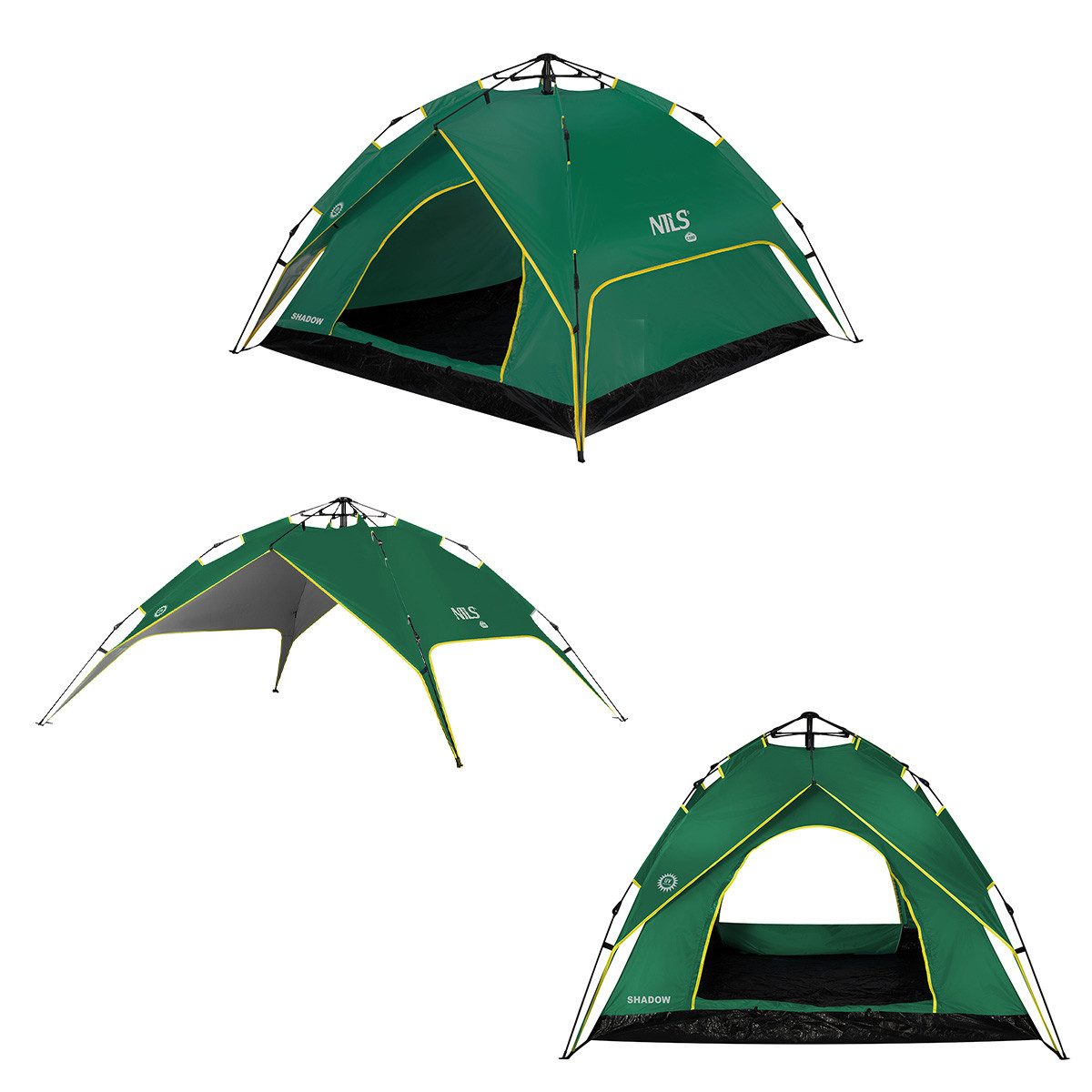 Kuppelzelt 2in1 Campingzelt Zelt "Shadow" grün Outdoorzelt Strandzelt