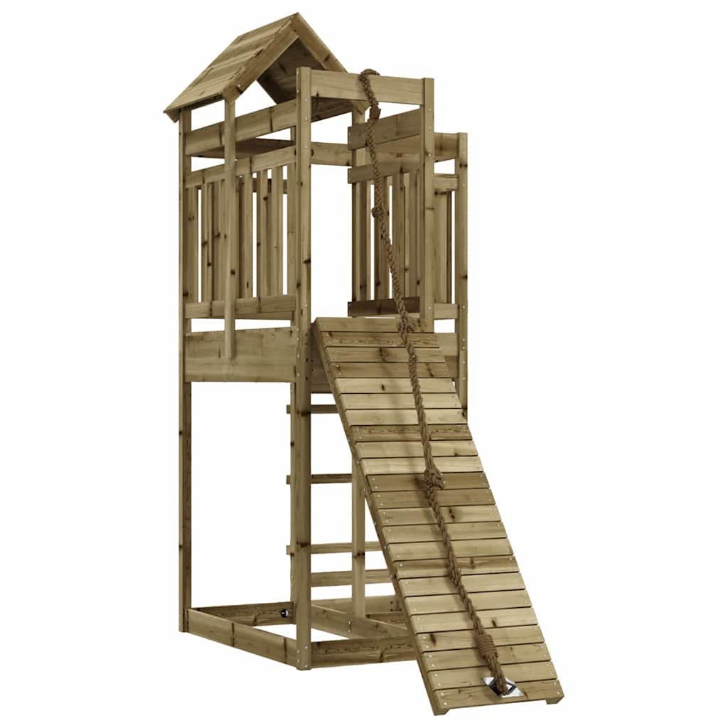 vidaXL Spielturm Spielturm mit Kletterwand Imprägniertes Kiefernholz