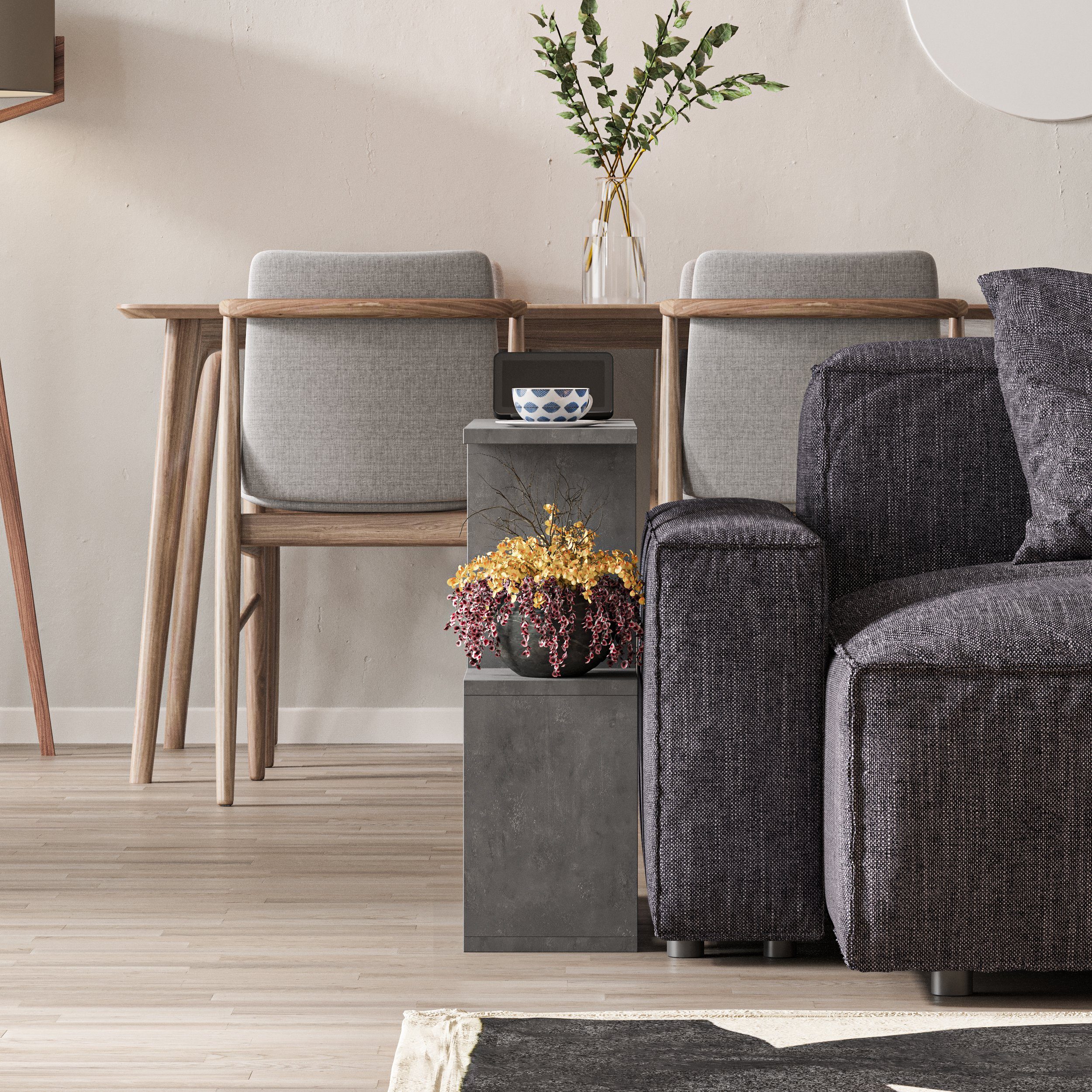 Decortie Beistelltisch Homemania, Modern Seite Ende Beistelltisch, Couchtisch, 60 x 19,5 x 60 cm