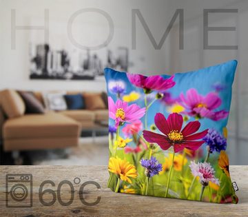 Kissenbezug, VOID (1 Stück), Sofa-Kissen Sommerblumenfeld Kissenbezug Blumen Sommer Wiese Garten Frühling Blumenstrauss