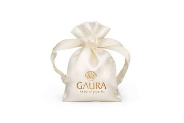Gaura Pearls Perlenkette Modern Choker schwarz rund 4-4.5 mm, 38 cm, echte Süßwasserzuchtperlen, 14K Roségold plattiert 925er Silber