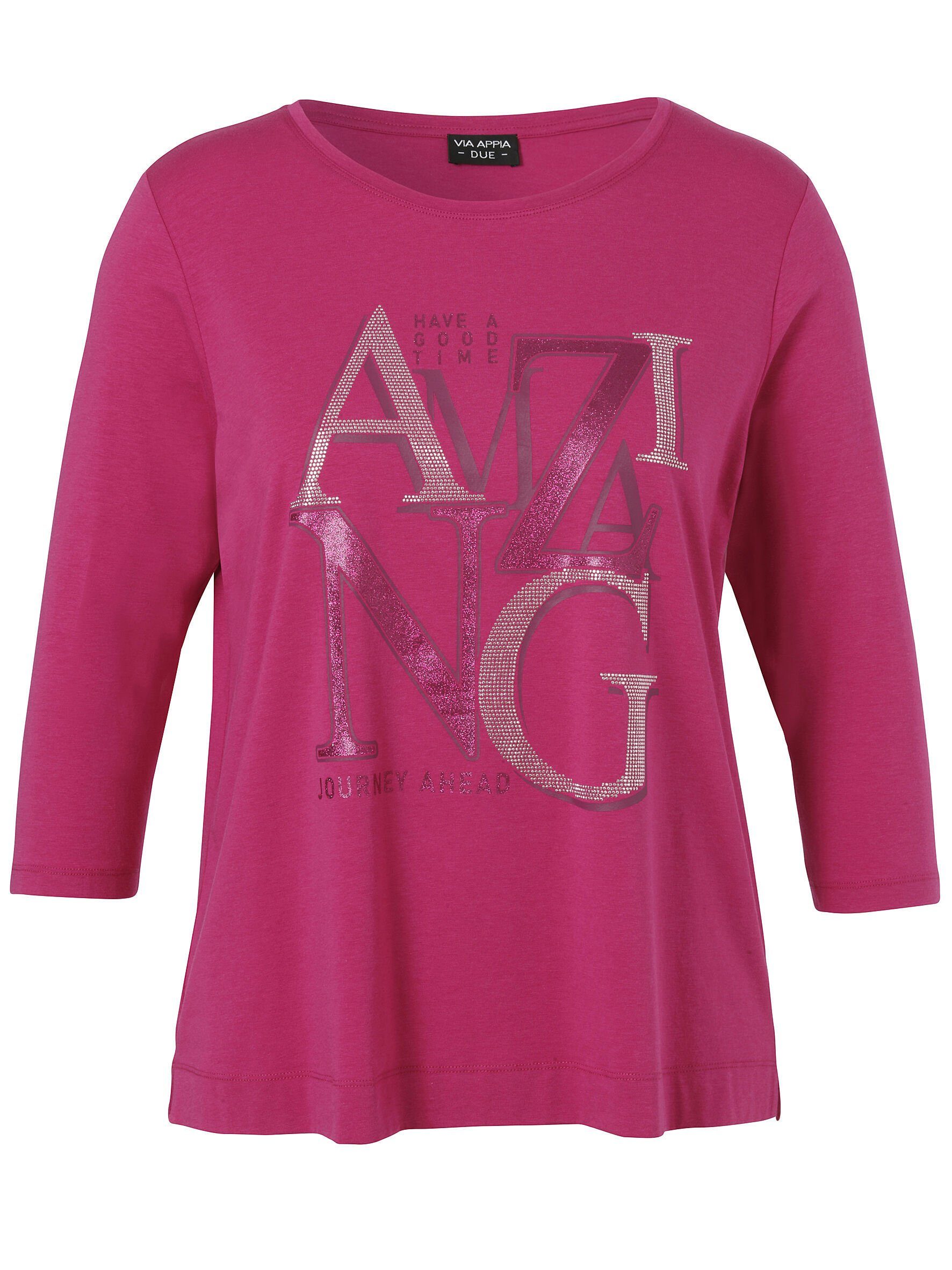 VIA APPIA DUE Rundhalsshirt mit unifarbenem Design magenta multicolor | T-Shirts