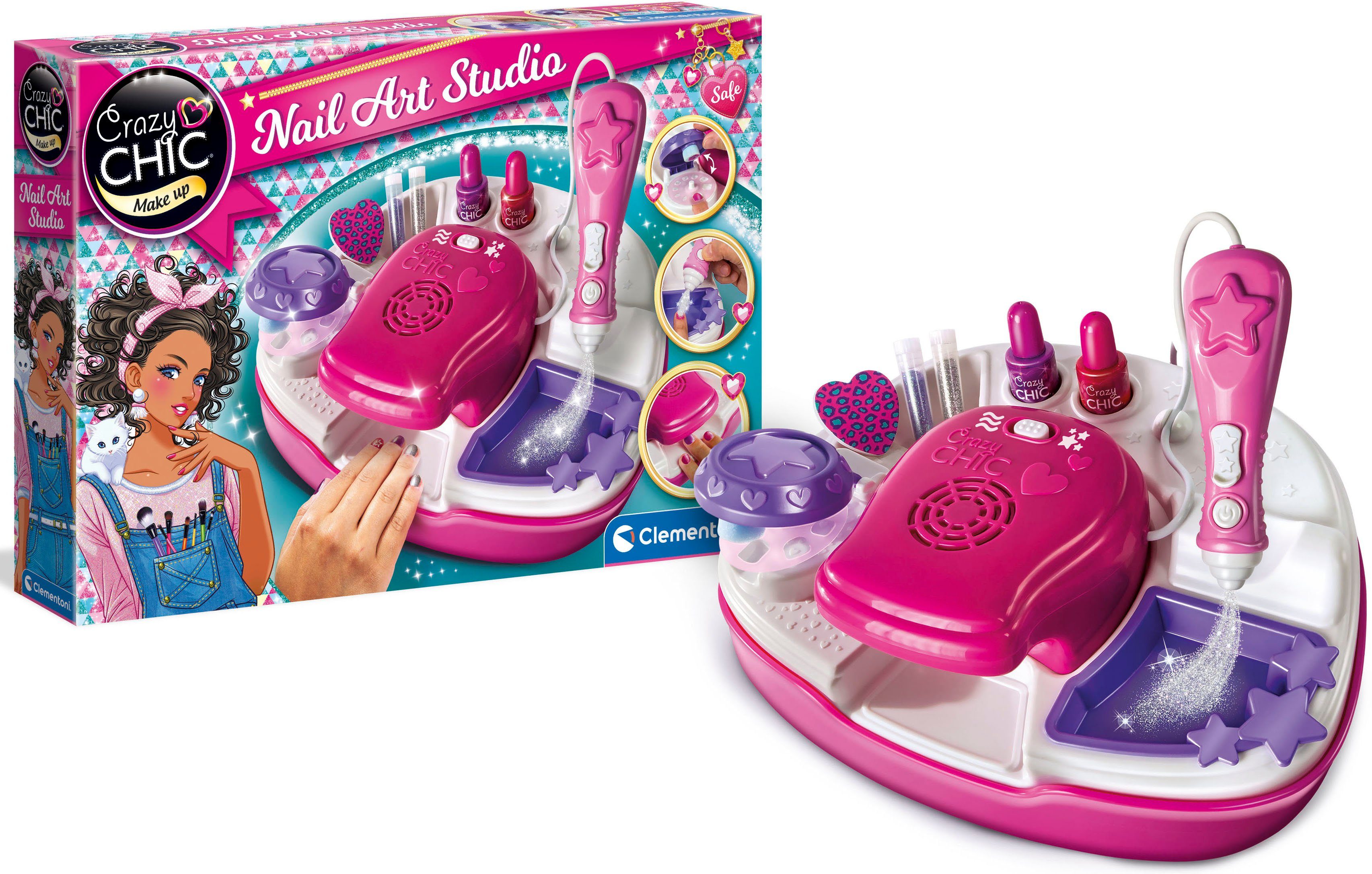 Clementoni® Kreativset »Crazy Chic, Superstar Nageldesign«, (Set), Mit kostenloser App; Made in Europe