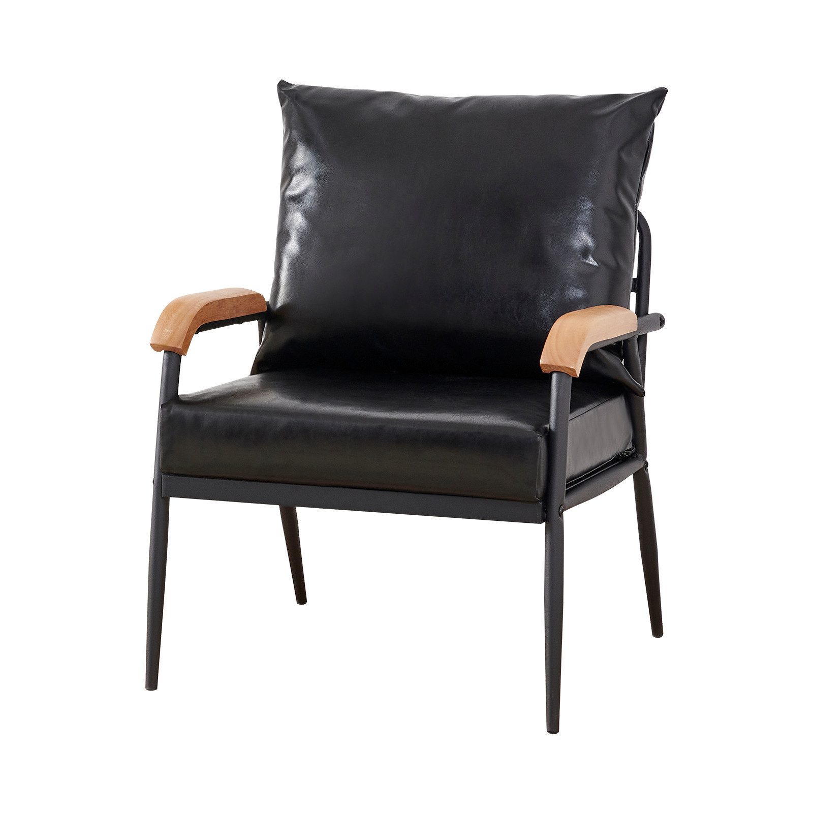 CLIPOP Relaxsessel Einzelsofa, mit Relaxfunktion, Kunstleder Couch mit Metallbeine, 61x60x83cm