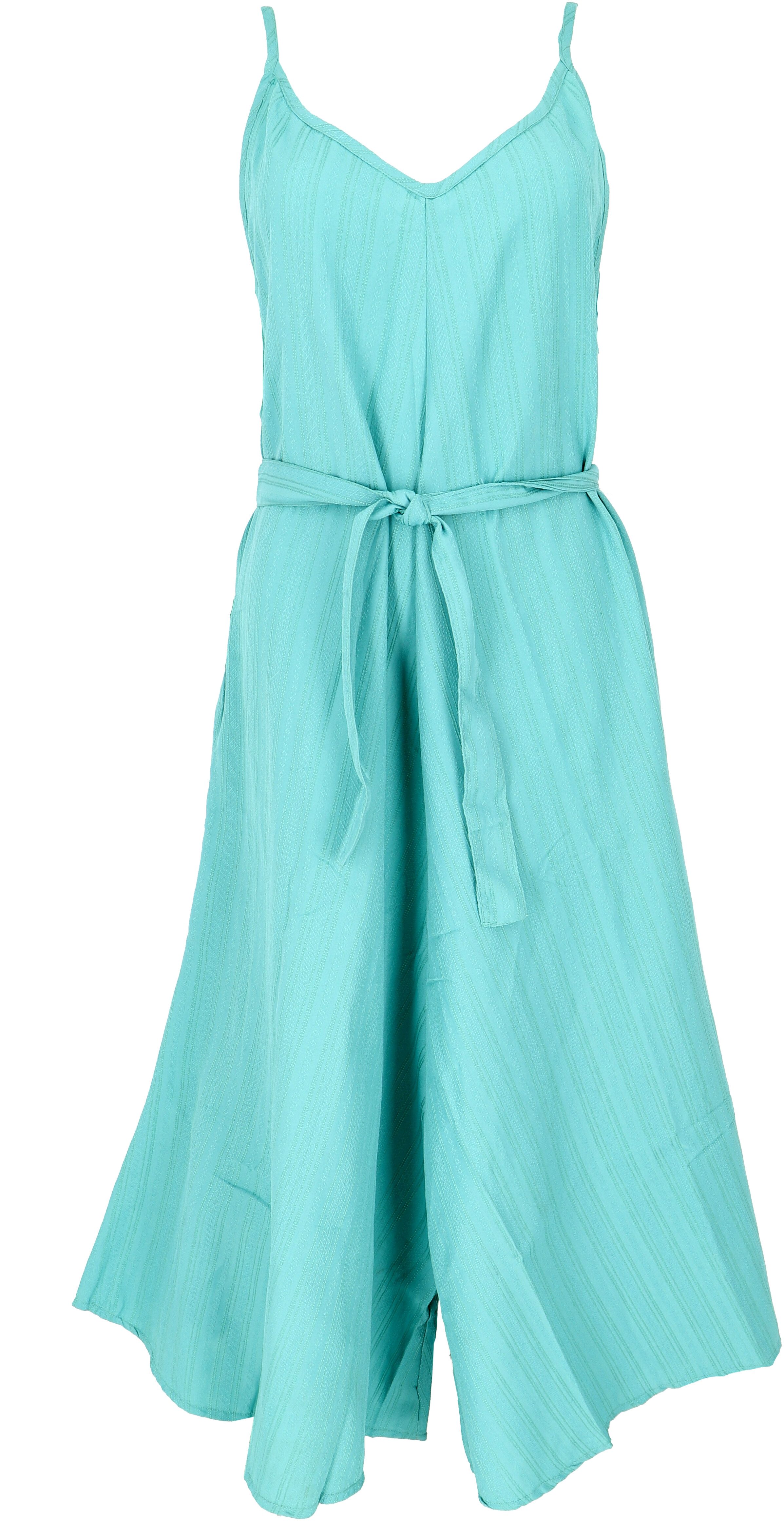 Guru-Shop Relaxhose Boho Jumpsuit, Sommer Overall, Hosenkleid - aqua alternative Bekleidung