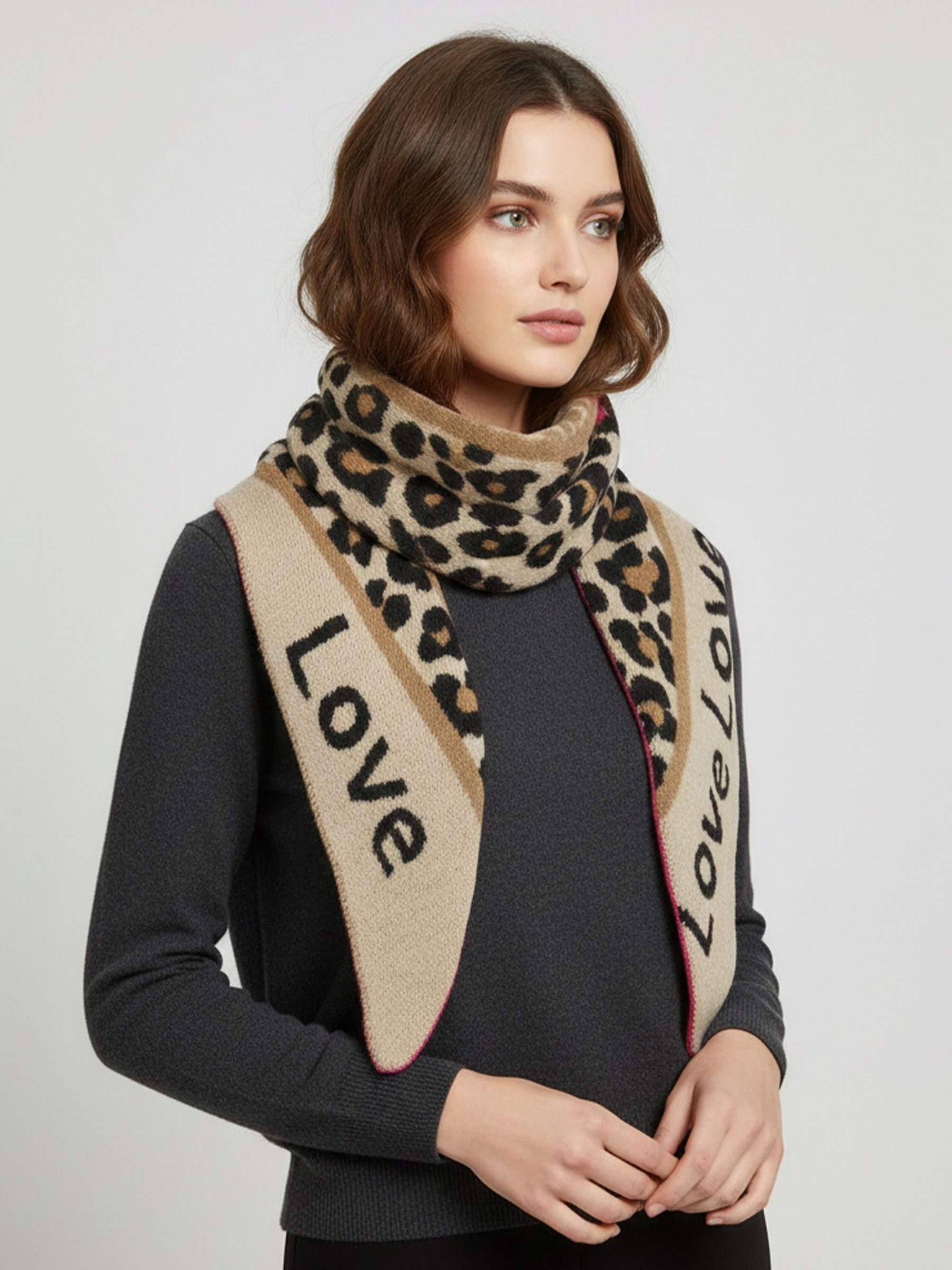 Faera Modeschal Animal Love Dreieckstuch elastischer Strick Leo Muster, 814 günstig online kaufen