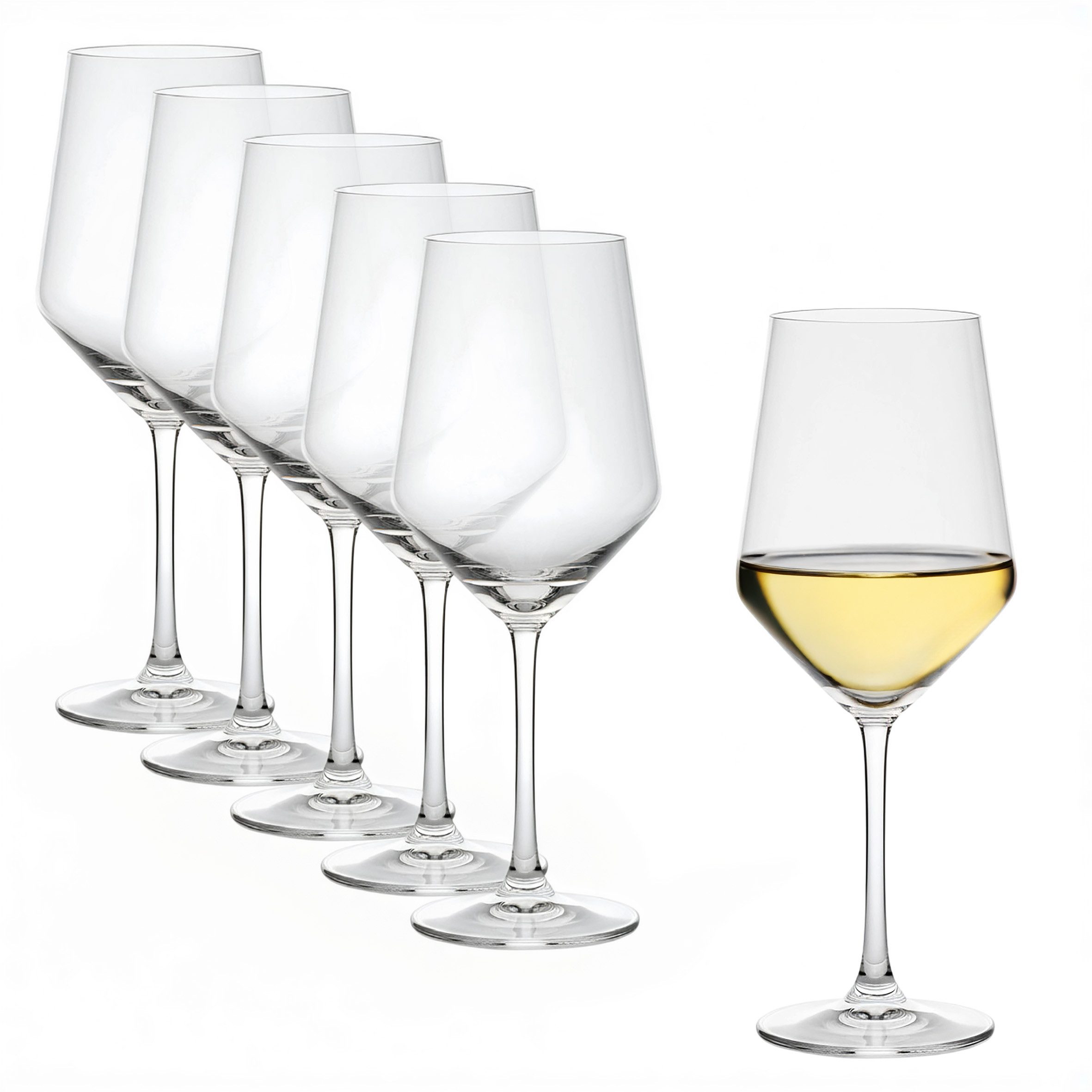 Spetebo Weißweinglas Kristall Glas kratzfest 6er Set, Glas, Spülmaschine geeignet