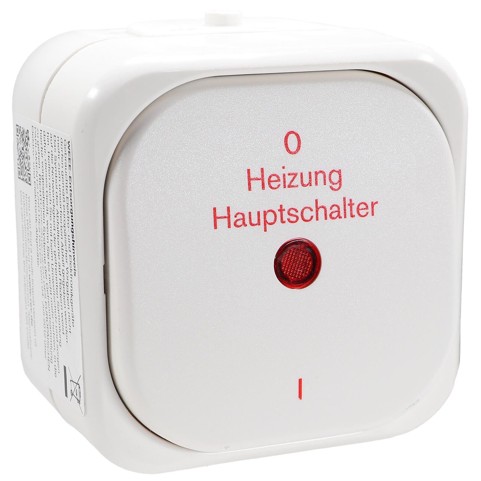 REV Ritter GmbH Schalter Heizung Hauptschalter Notschalter Aufputz weiss FR Aquatop REV Ritter