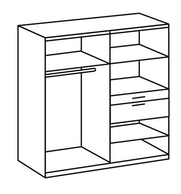 freiraum Drehtürenschrank Blankenese (BxH: 180x197 cm) in HOCHGLANZ LACK WEISS mit 2 Schubladen und 6 Türen