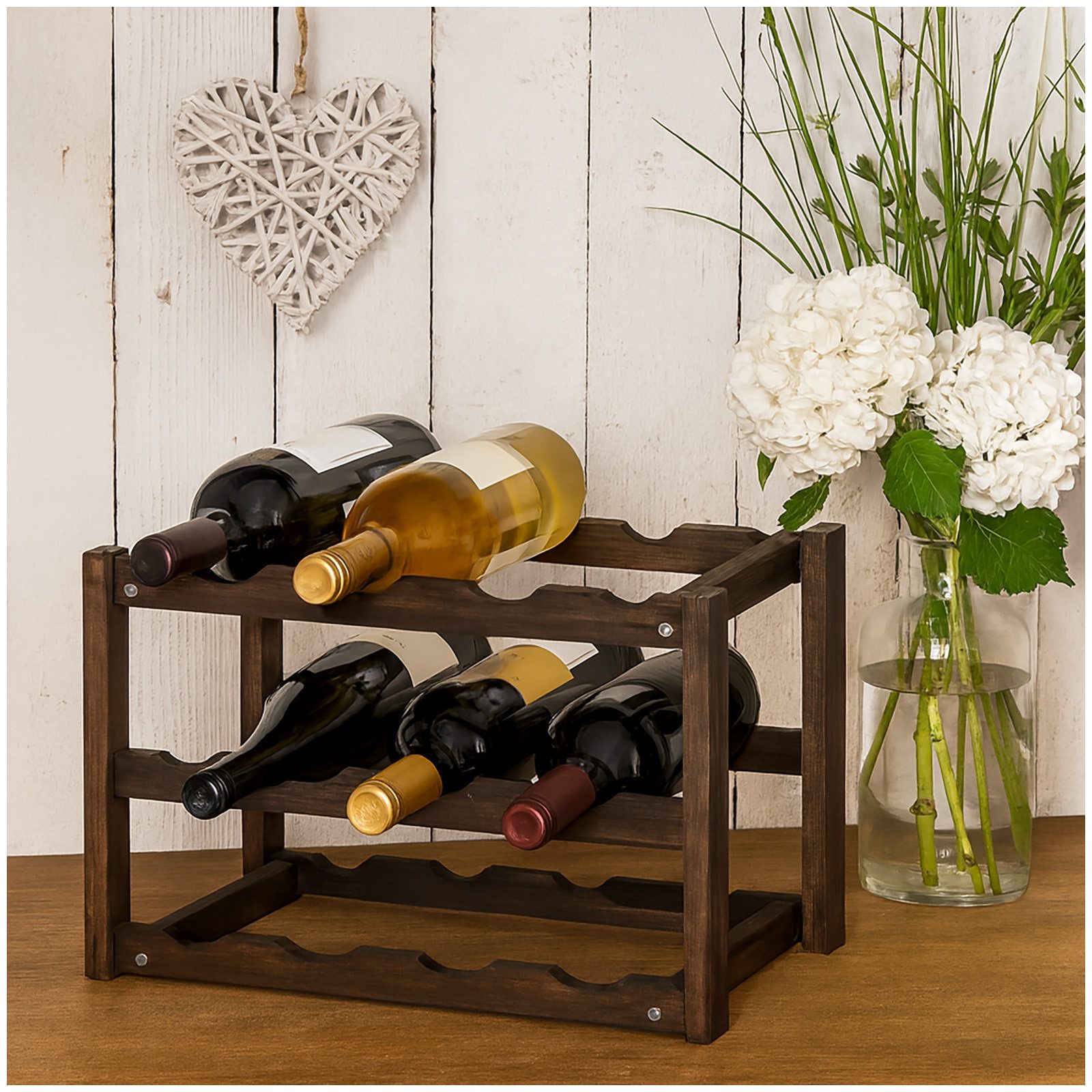 HTI-Living Weinregal Weinregal aus Holz für 12 Flaschen, Stück 1-tlg., Rega günstig online kaufen