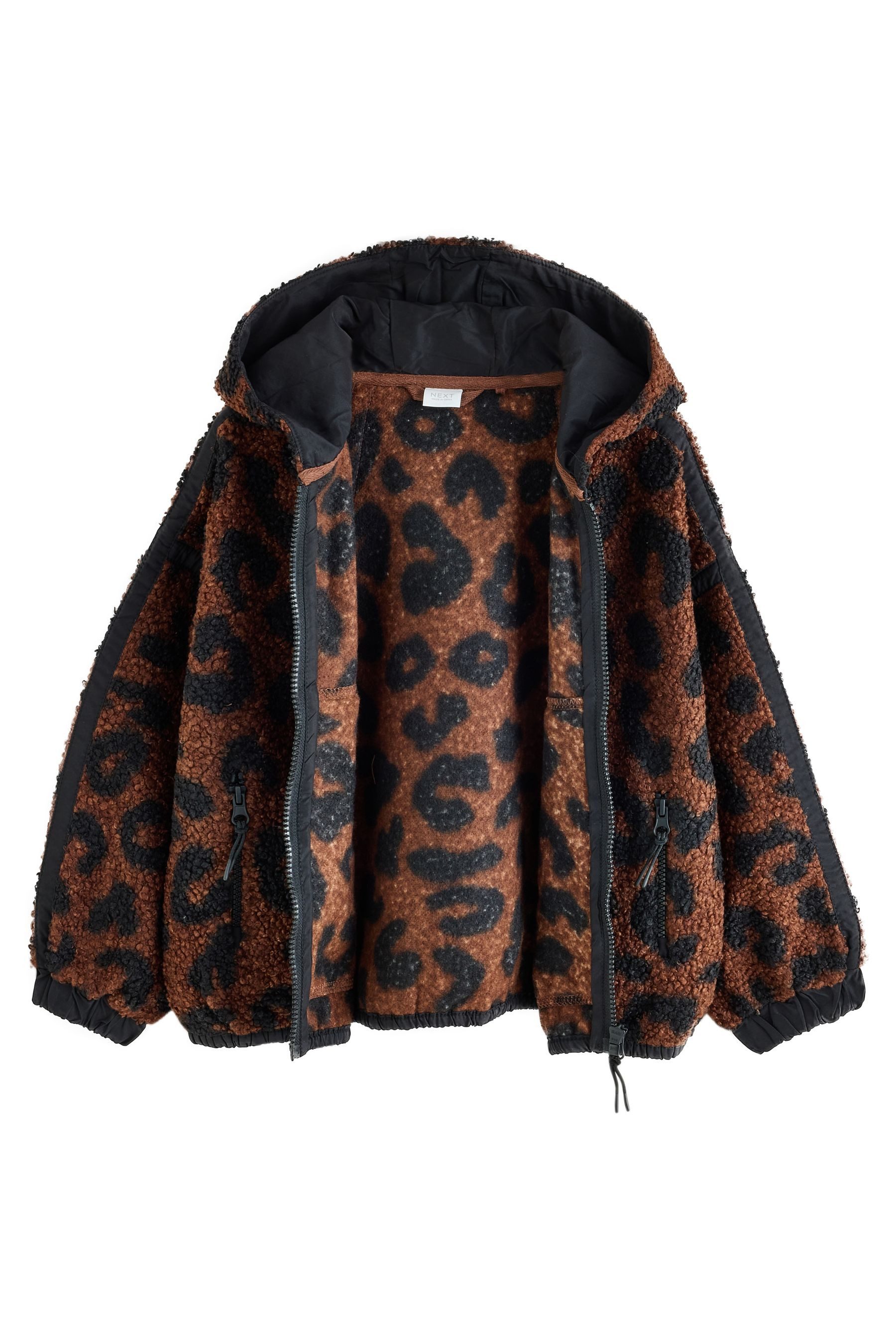 Next Kapuzenfleecejacke Borg-Jacke mit Kapuze und Reißverschluss (1-St) – Bild 4 von 5
