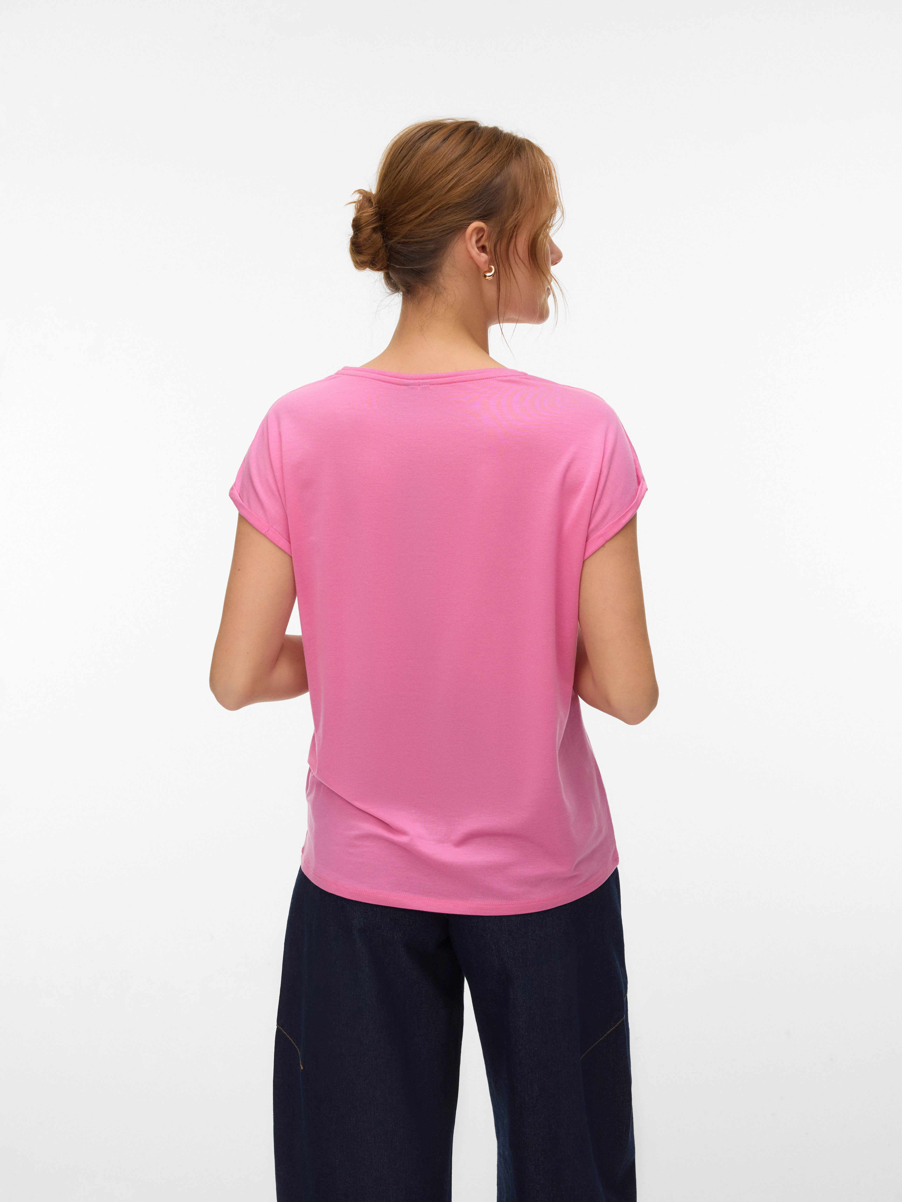 Vero Moda Rundhalsshirt VMAVA PLAIN SS TOP GAJRS NOOS Materialmix, regular günstig online kaufen