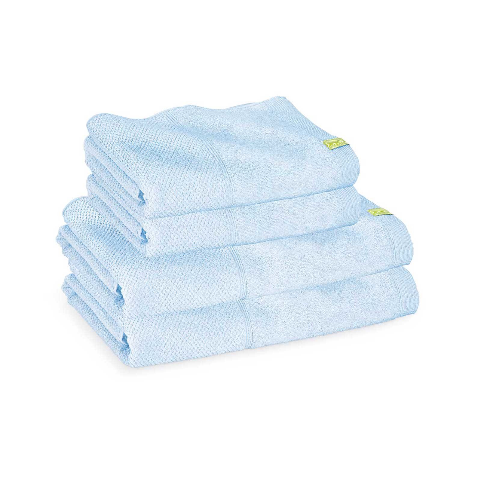 Kushel Handtücher The Daily Set, trocknet schnell, bleibt weich, umweltfreundlich, fair hergestellt Sky Blue